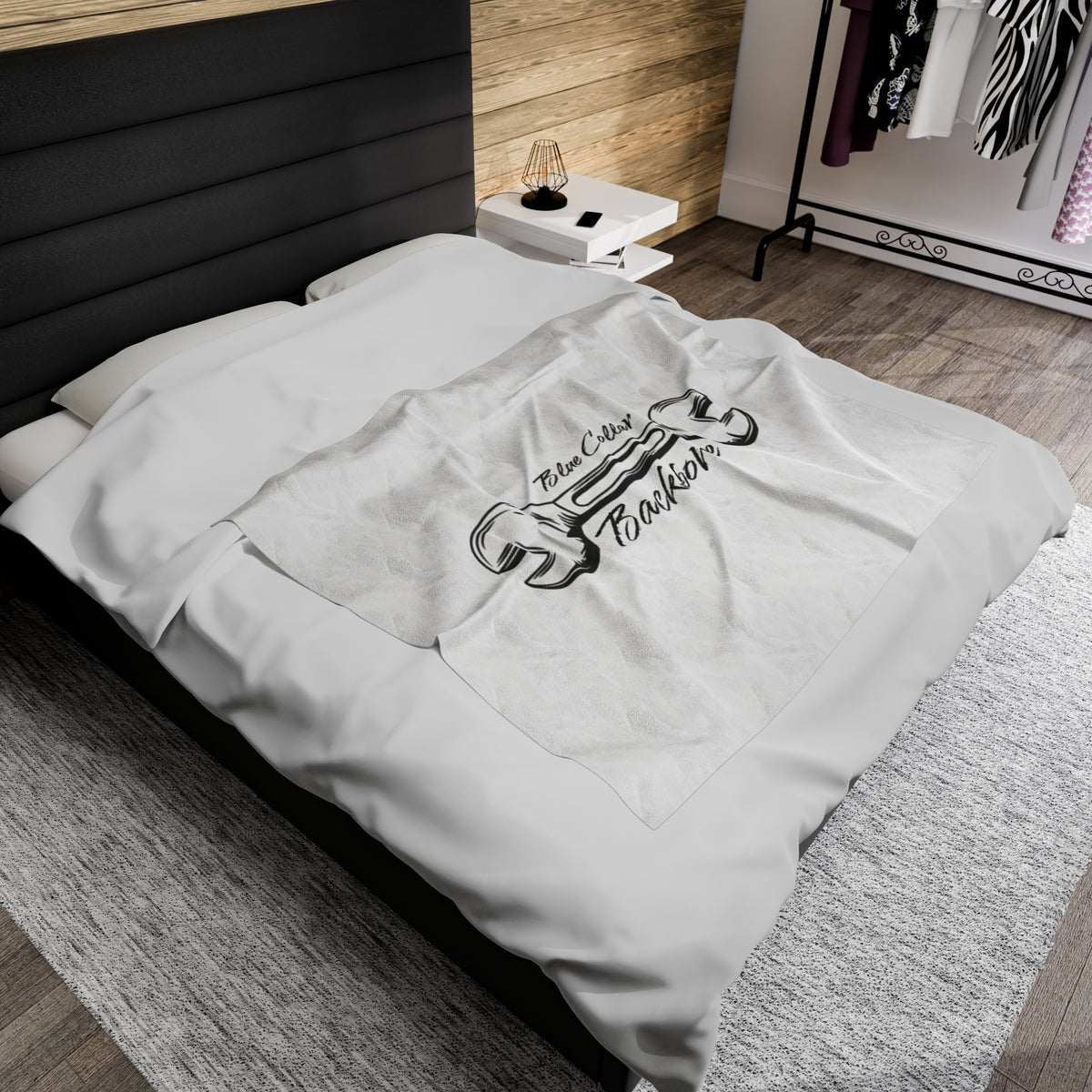 Blue Collar Backbone Velveteen Plush Blanket