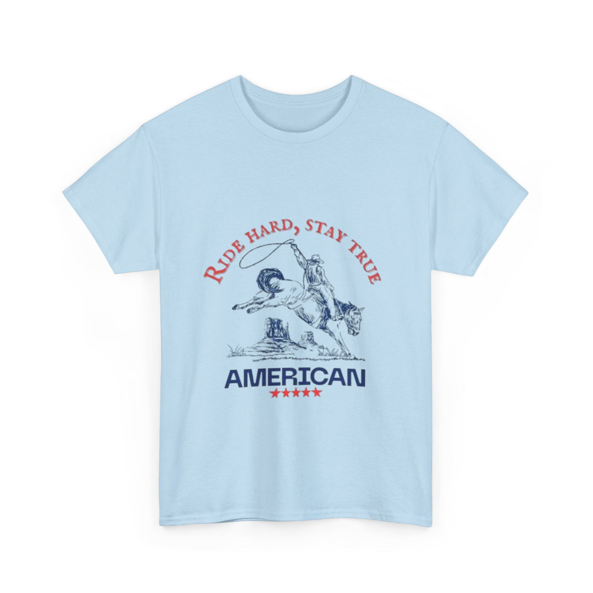 American Spirit Unisex Heavy Cotton Tee | Ride Hard Stay True, Cowboy Tee, Western Apparel, Cowboy Gift, Rugged Style Tee