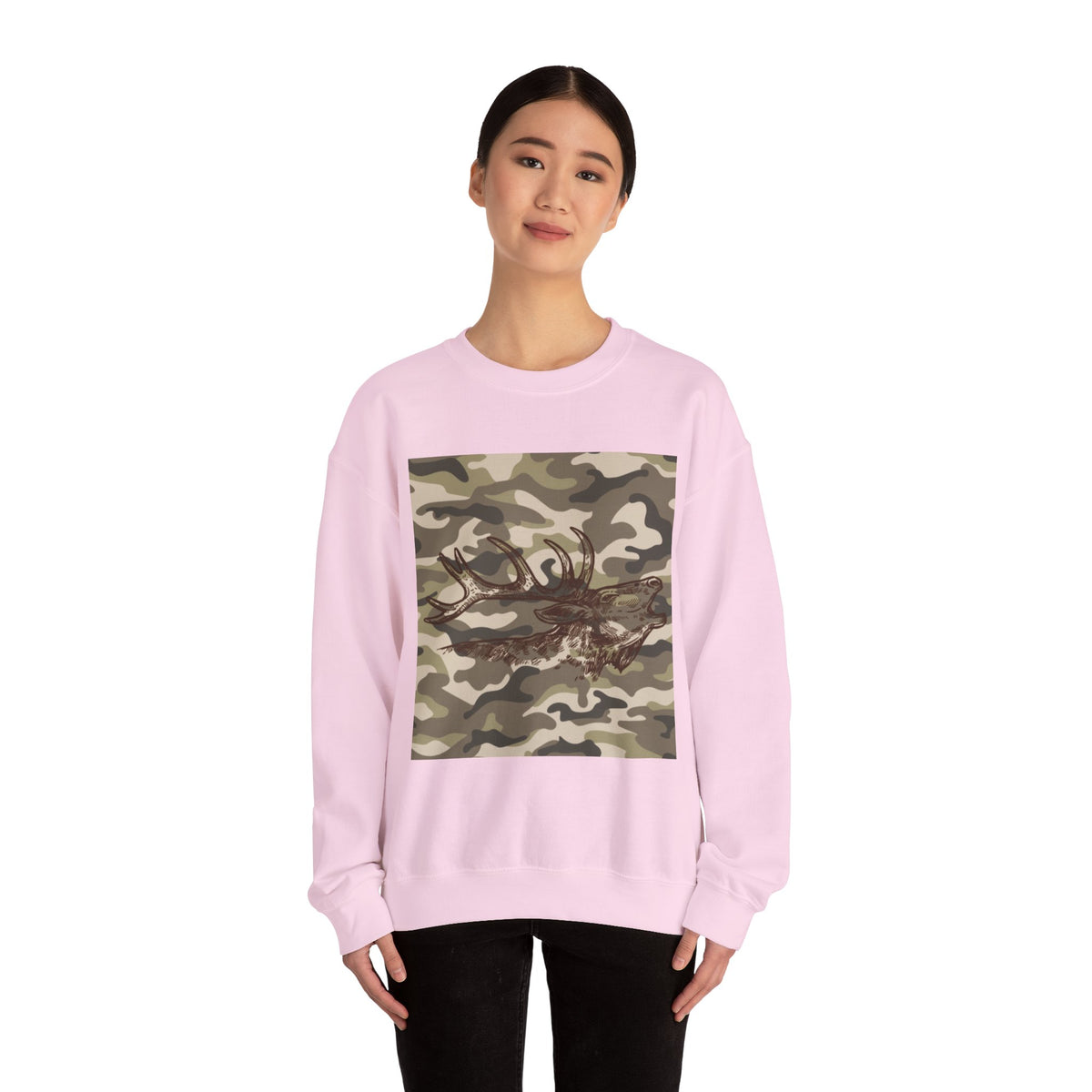 Camo Antler Design Unisex Crewneck Sweatshirt