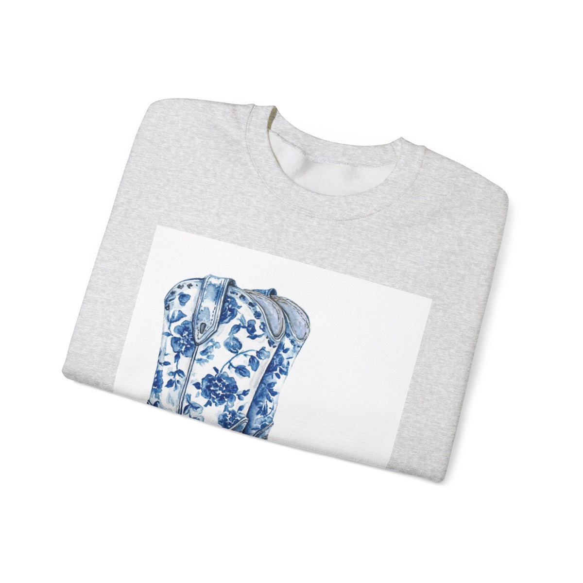 Floral Cowboy Boots Crewneck Sweatshirt - Ride Hard, Stay True