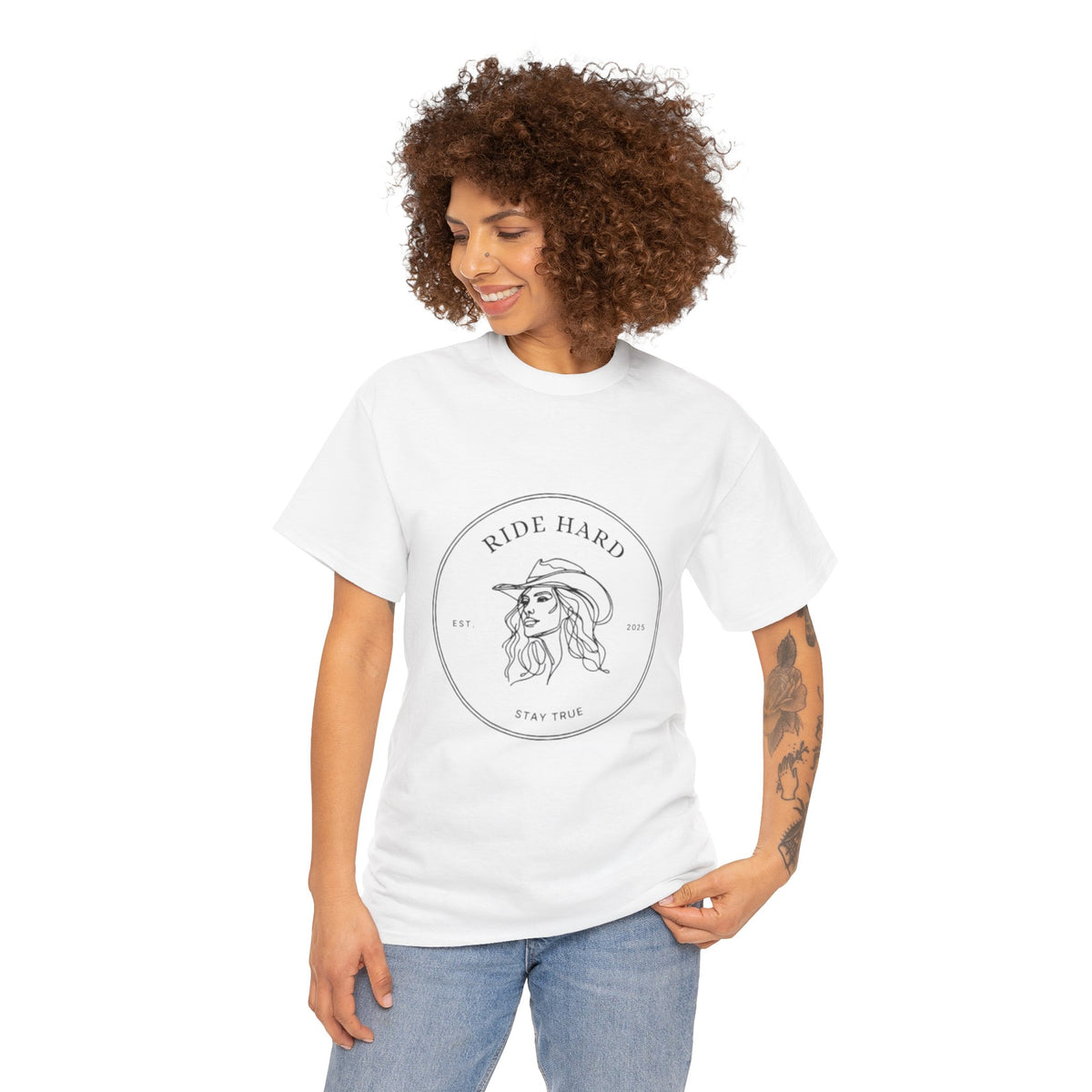 Ride Hard Unisex Heavy Cotton Tee - Stay True Graphic Shirt