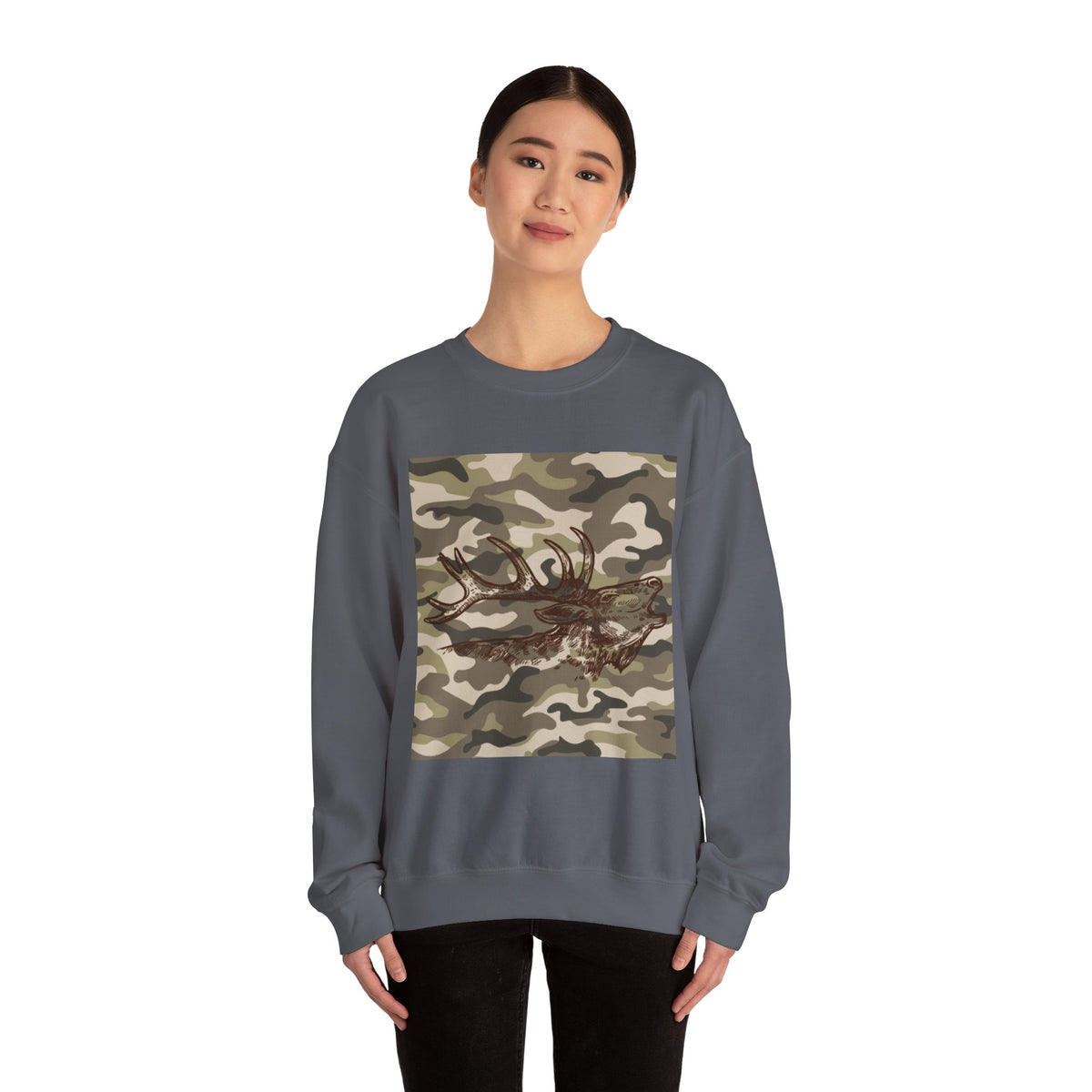 Camo Antler Design Unisex Crewneck Sweatshirt