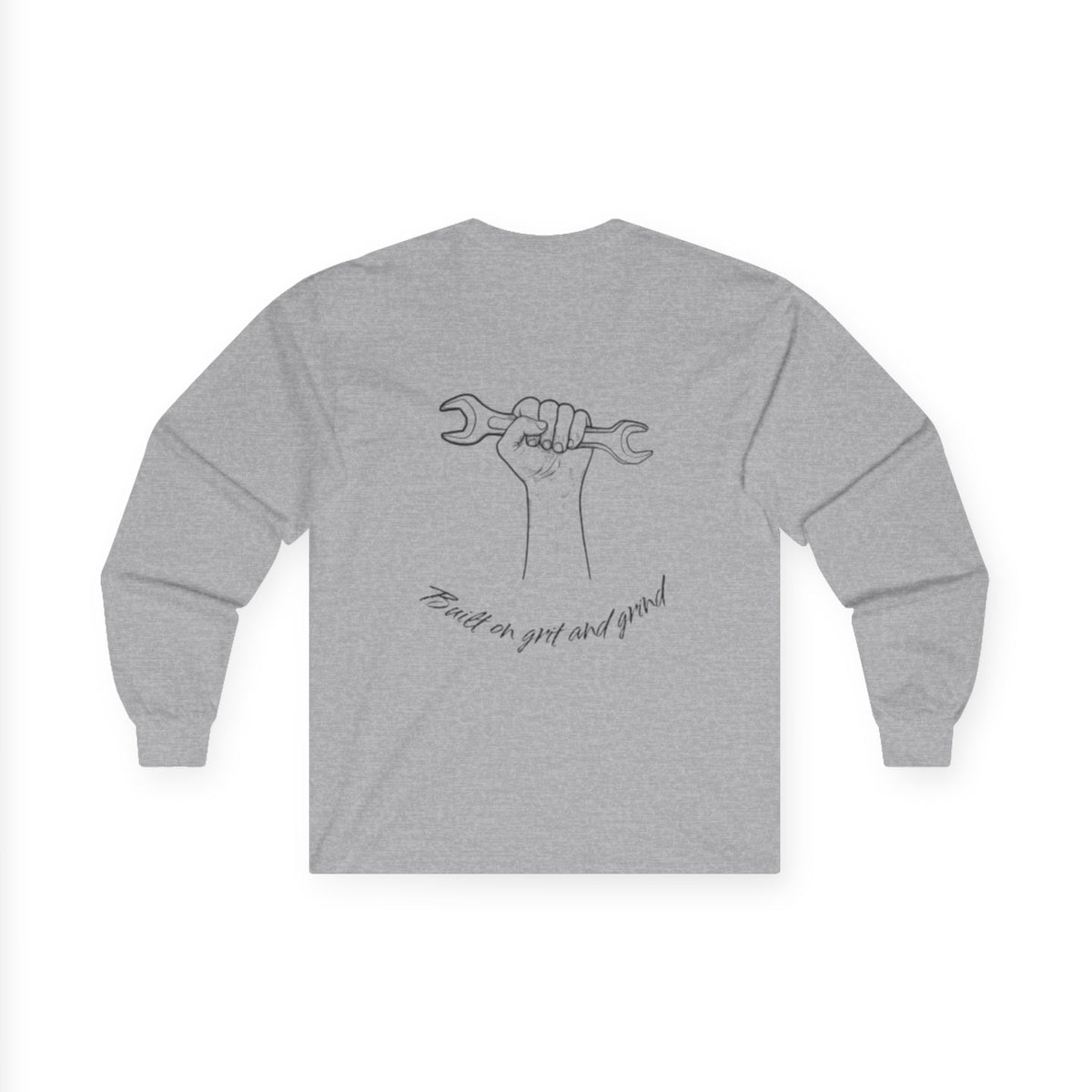 Blue Collar Long Sleeve Tee, Built on Grit and Grind, Unisex Cotton Shirt, Work Ethic Apparel, Industrial Worker Top, Tough and Resilient