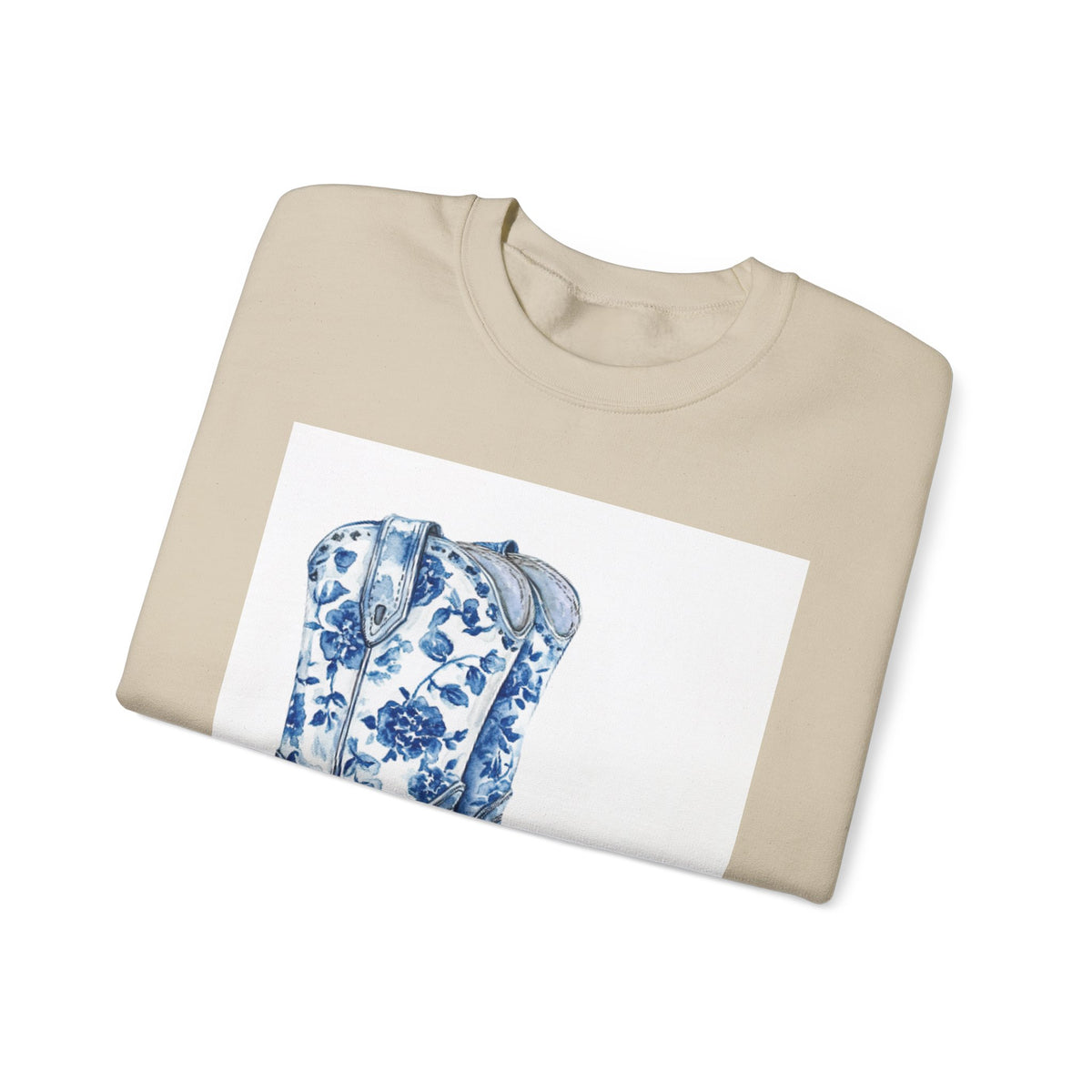 Floral Cowboy Boots Crewneck Sweatshirt - Ride Hard, Stay True