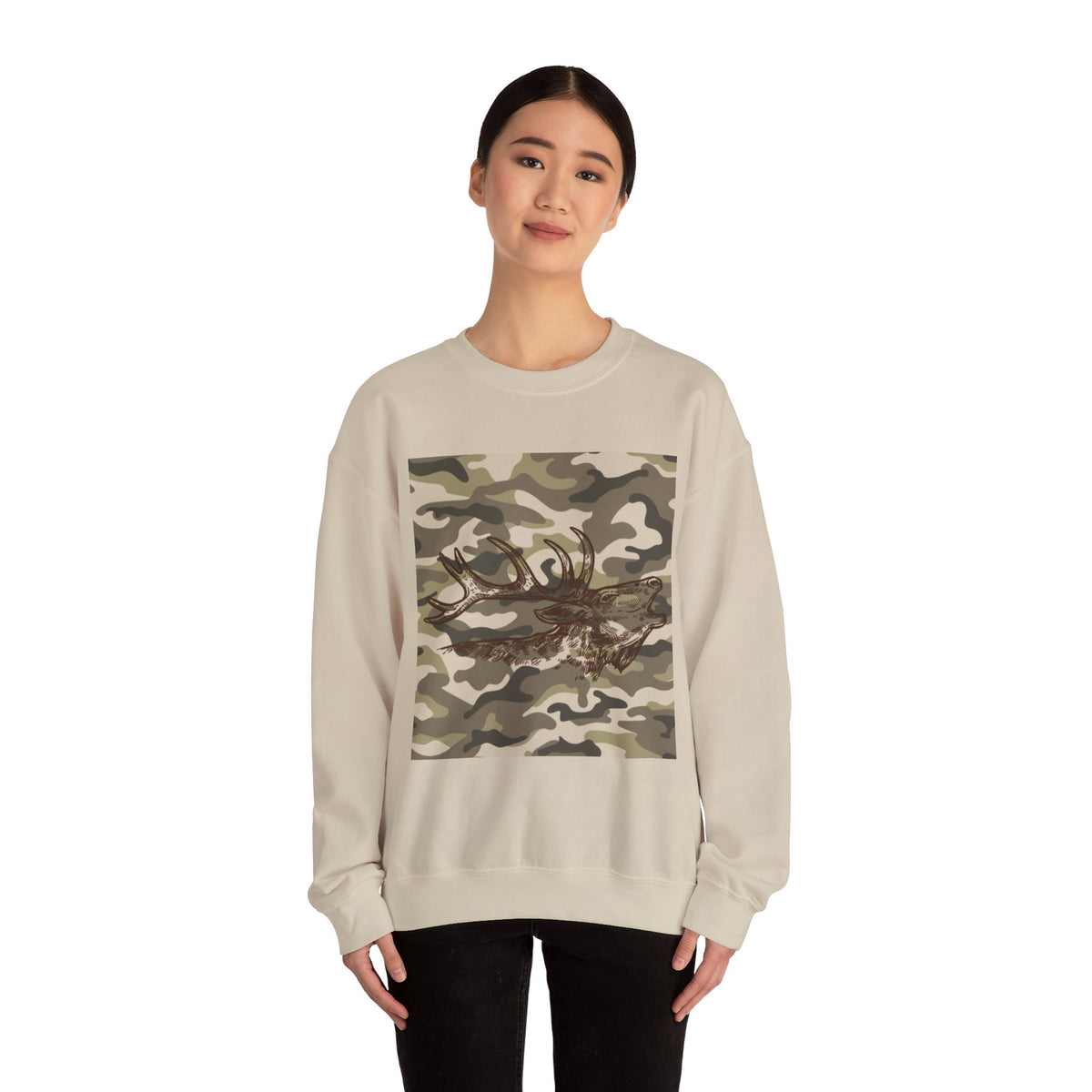 Camo Antler Design Unisex Crewneck Sweatshirt