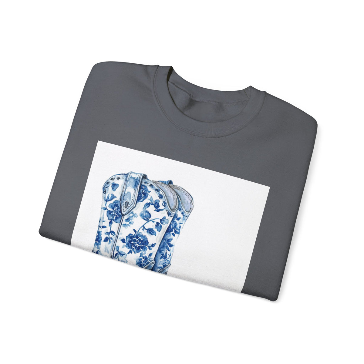 Floral Cowboy Boots Crewneck Sweatshirt - Ride Hard, Stay True