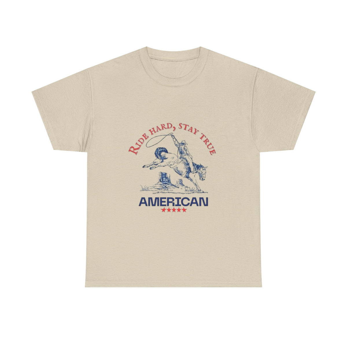 American Spirit Unisex Heavy Cotton Tee | Ride Hard Stay True, Cowboy Tee, Western Apparel, Cowboy Gift, Rugged Style Tee