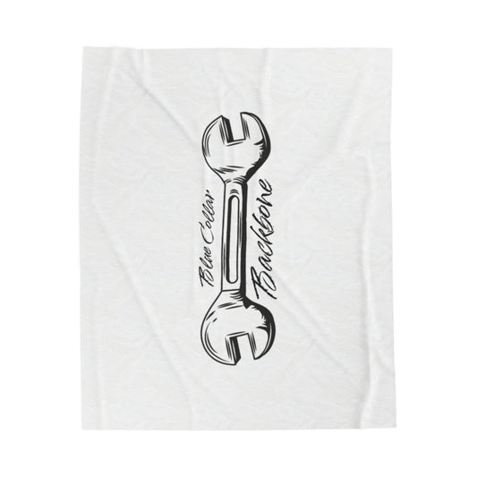 Blue Collar Backbone Velveteen Plush Blanket