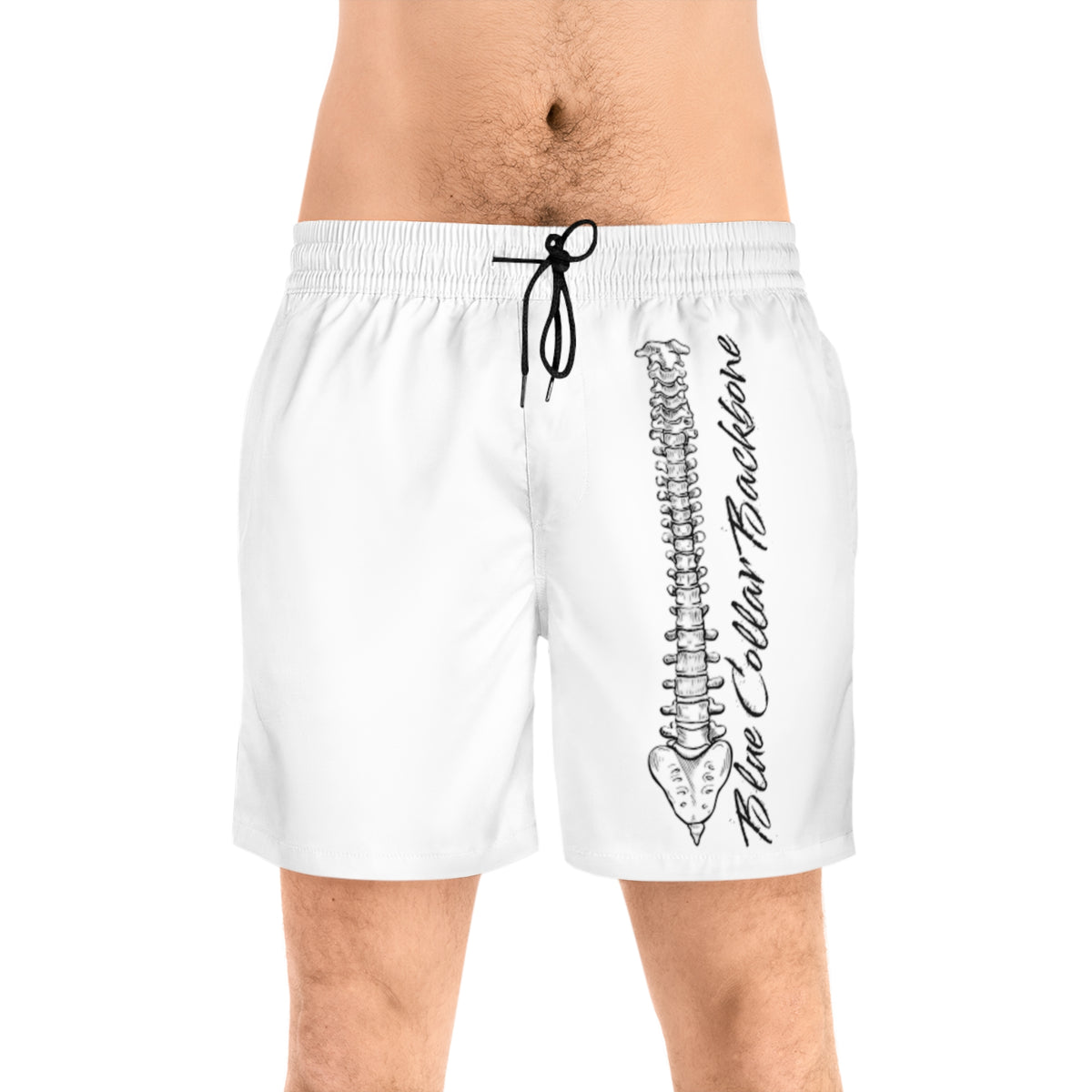 Blue Collar Backbone Men's Mid-Length Swim Shorts (AOP)