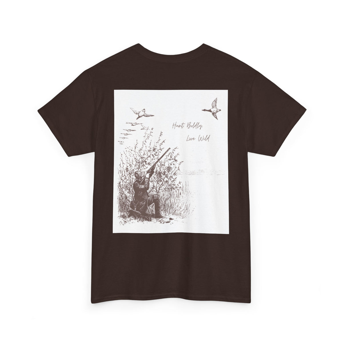 Unisex Heavy Cotton Tee - Vintage Hunting Graphic Tee, Live Wild Design