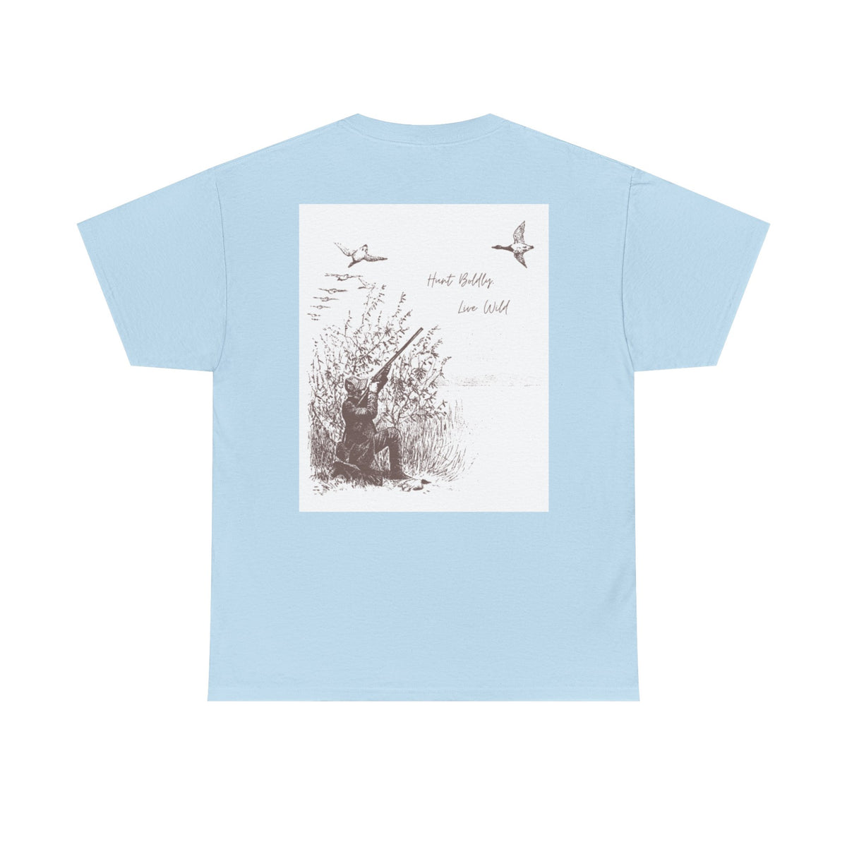 Unisex Heavy Cotton Tee - Vintage Hunting Graphic Tee, Live Wild Design