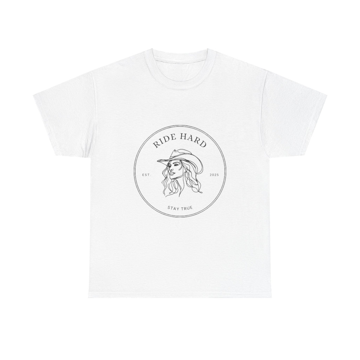 Ride Hard Unisex Heavy Cotton Tee - Stay True Graphic Shirt