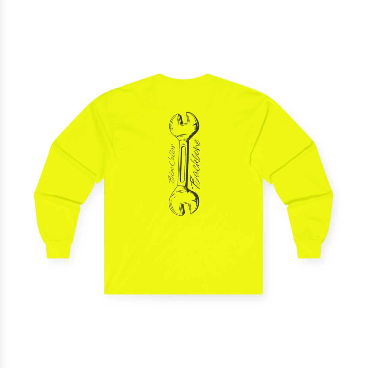 Blue Collar Backbone Long Sleeve Tee, Workwear Graphic Shirt, Men's Women's Casual Top, Comfortable Cotton Clothing, Industrial Style