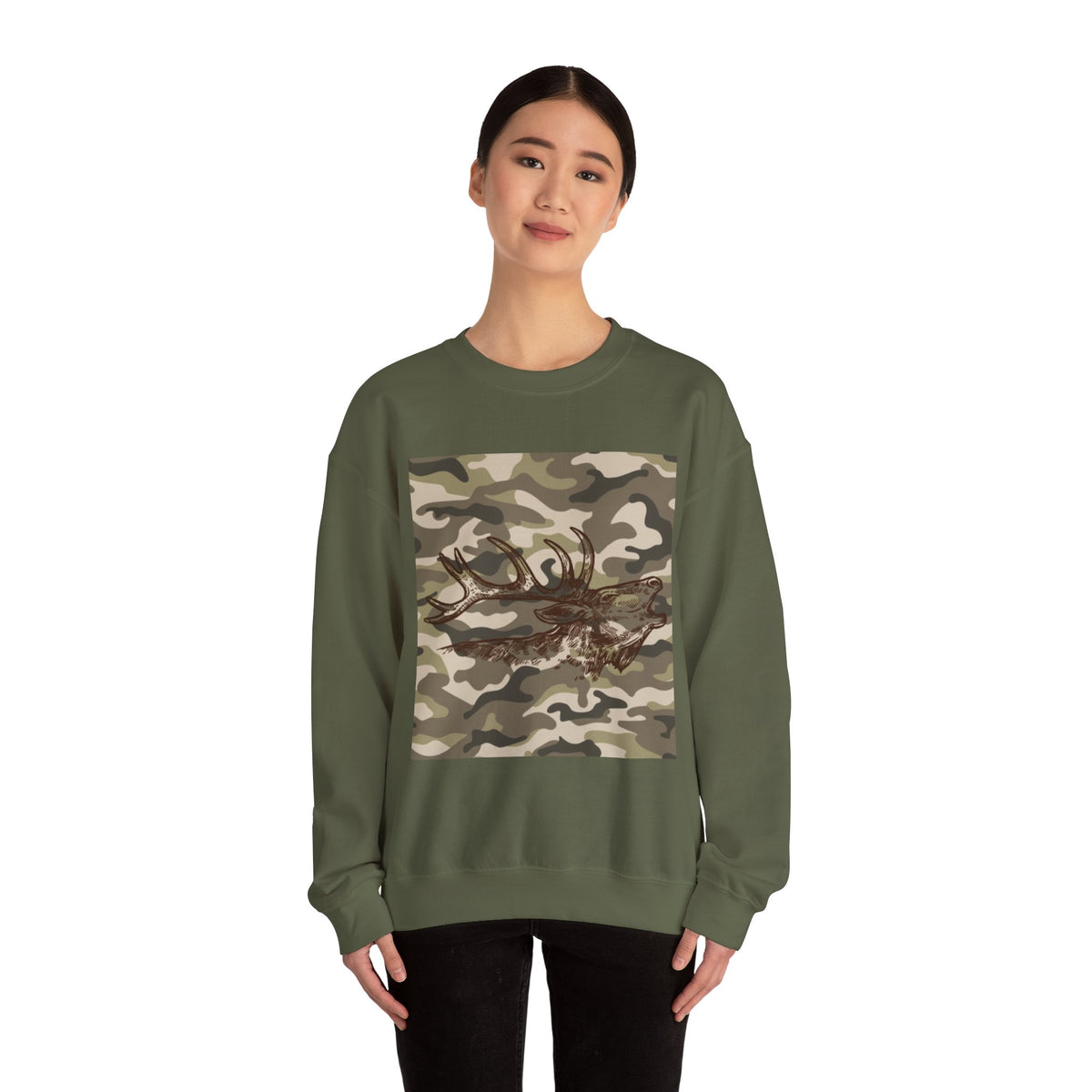 Camo Antler Design Unisex Crewneck Sweatshirt