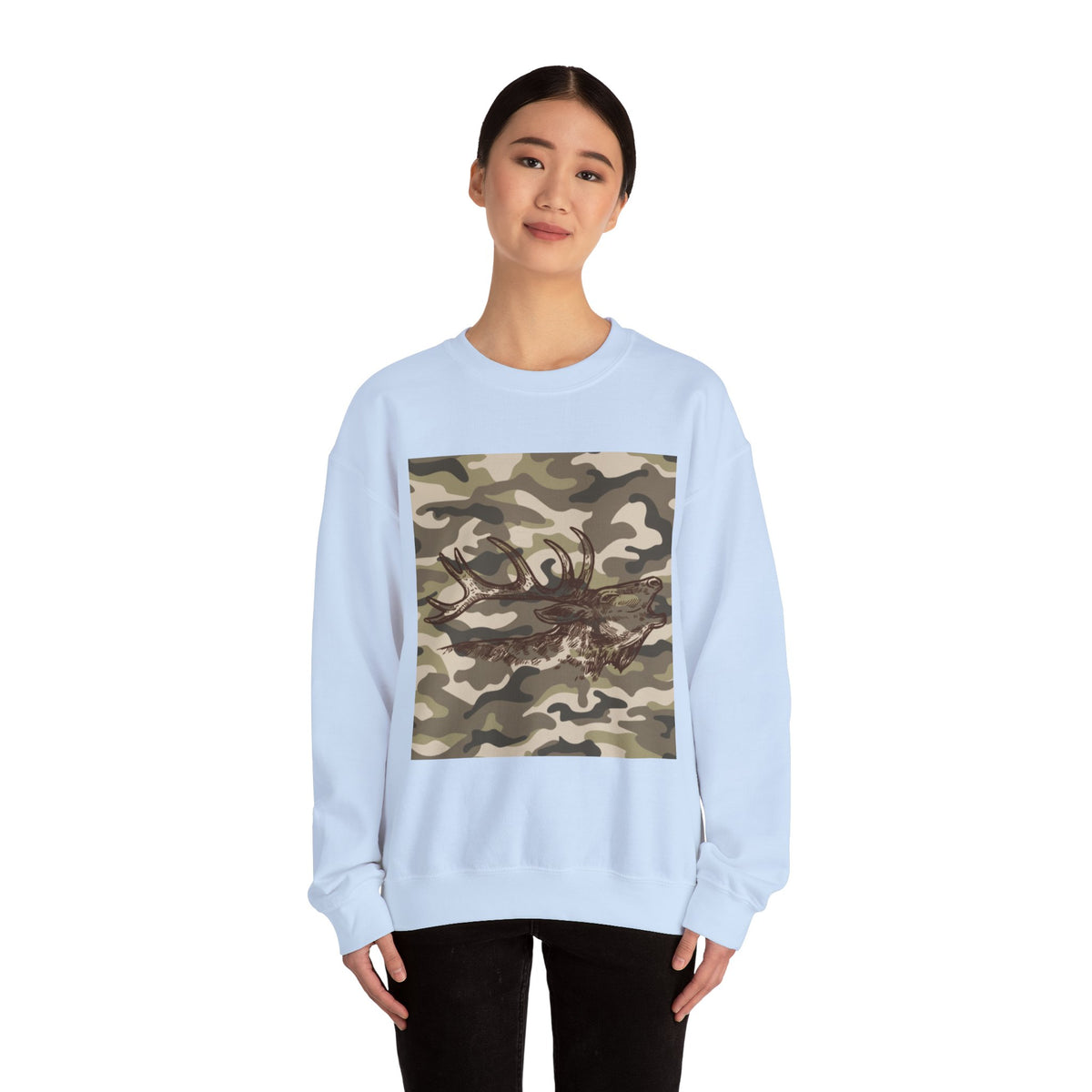 Camo Antler Design Unisex Crewneck Sweatshirt