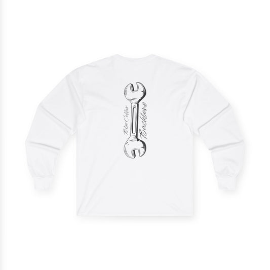 Blue Collar Backbone Long Sleeve Tee, Workwear Graphic Shirt, Men's Women's Casual Top, Comfortable Cotton Clothing, Industrial Style