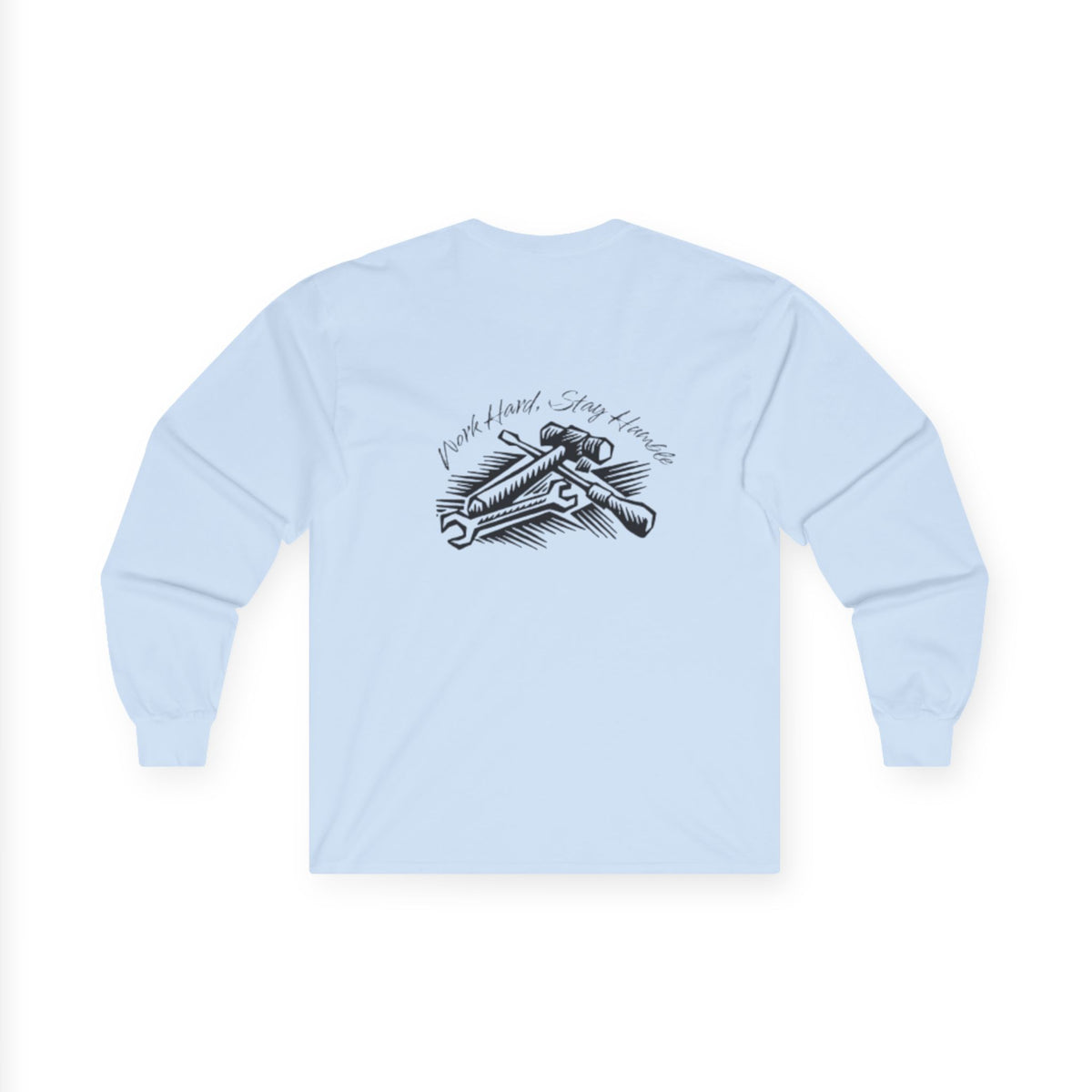 Work Hard Stay Humble Blue Collar Long Sleeve Tee, Motivational Graphic Shirt, Unisex Cotton Top, Inspirational Clothing, Gift for Him Her,