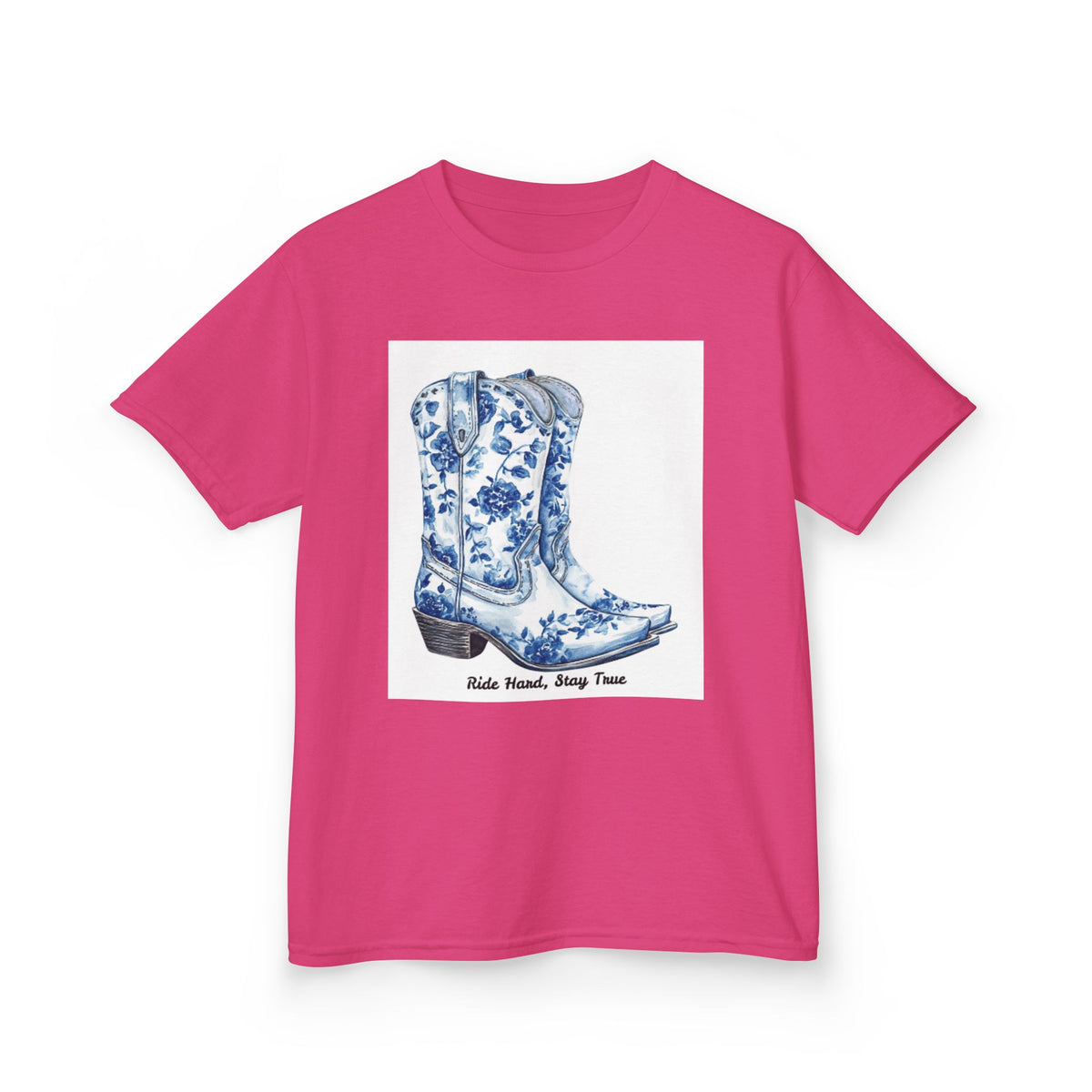 Kids Tees - Ride Hard, Stay True Cowboy Boots Graphic T-Shirt