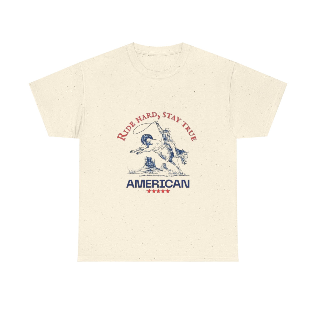 American Spirit Unisex Heavy Cotton Tee | Ride Hard Stay True, Cowboy Tee, Western Apparel, Cowboy Gift, Rugged Style Tee