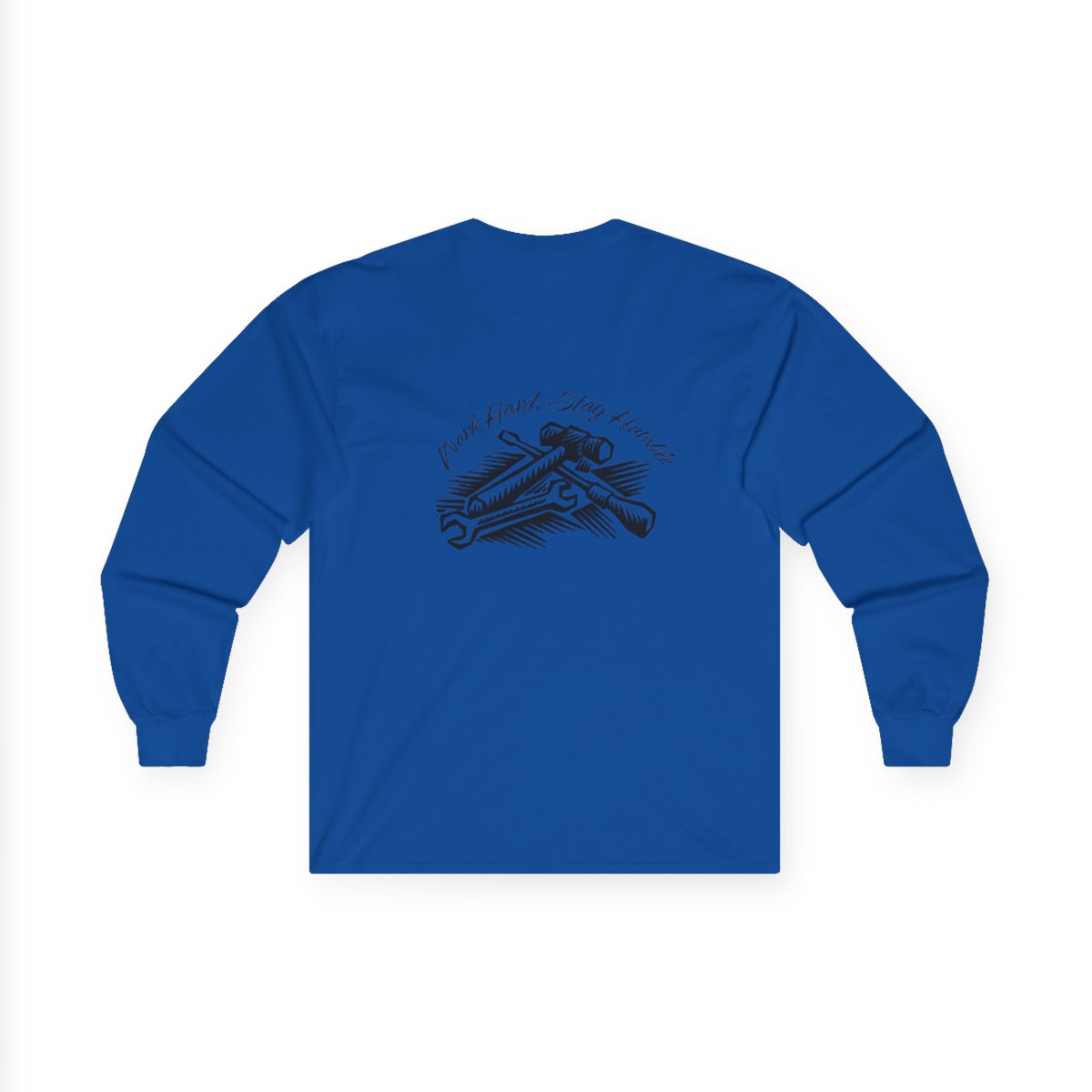 Work Hard Stay Humble Blue Collar Long Sleeve Tee, Motivational Graphic Shirt, Unisex Cotton Top, Inspirational Clothing, Gift for Him Her,