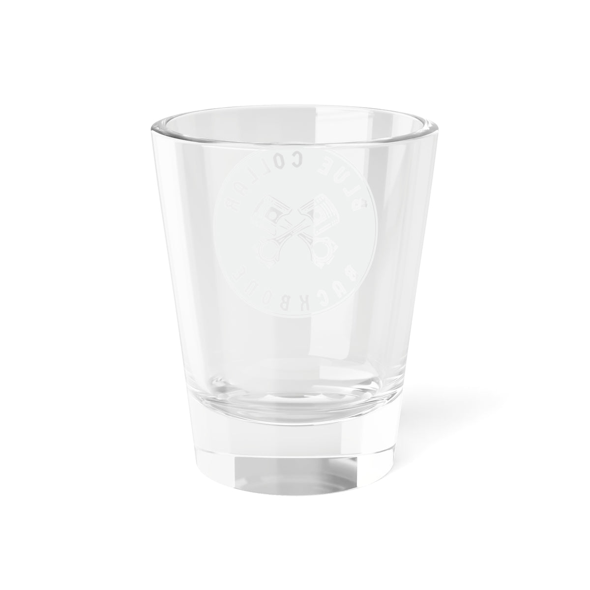 Shot Glass, 1.5oz Blue Collar Backbone