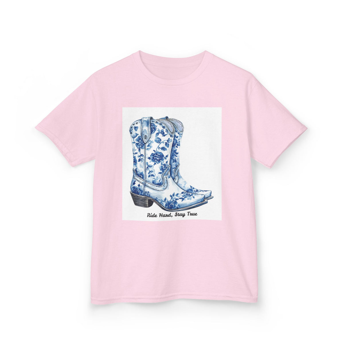 Kids Tees - Ride Hard, Stay True Cowboy Boots Graphic T-Shirt