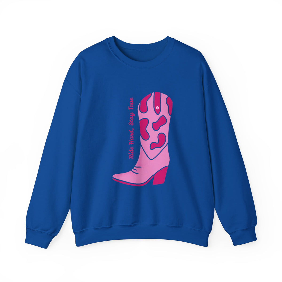 Ride Hard, Stay True pink | Unisex Heavy Blend™ Crewneck Sweatshirt