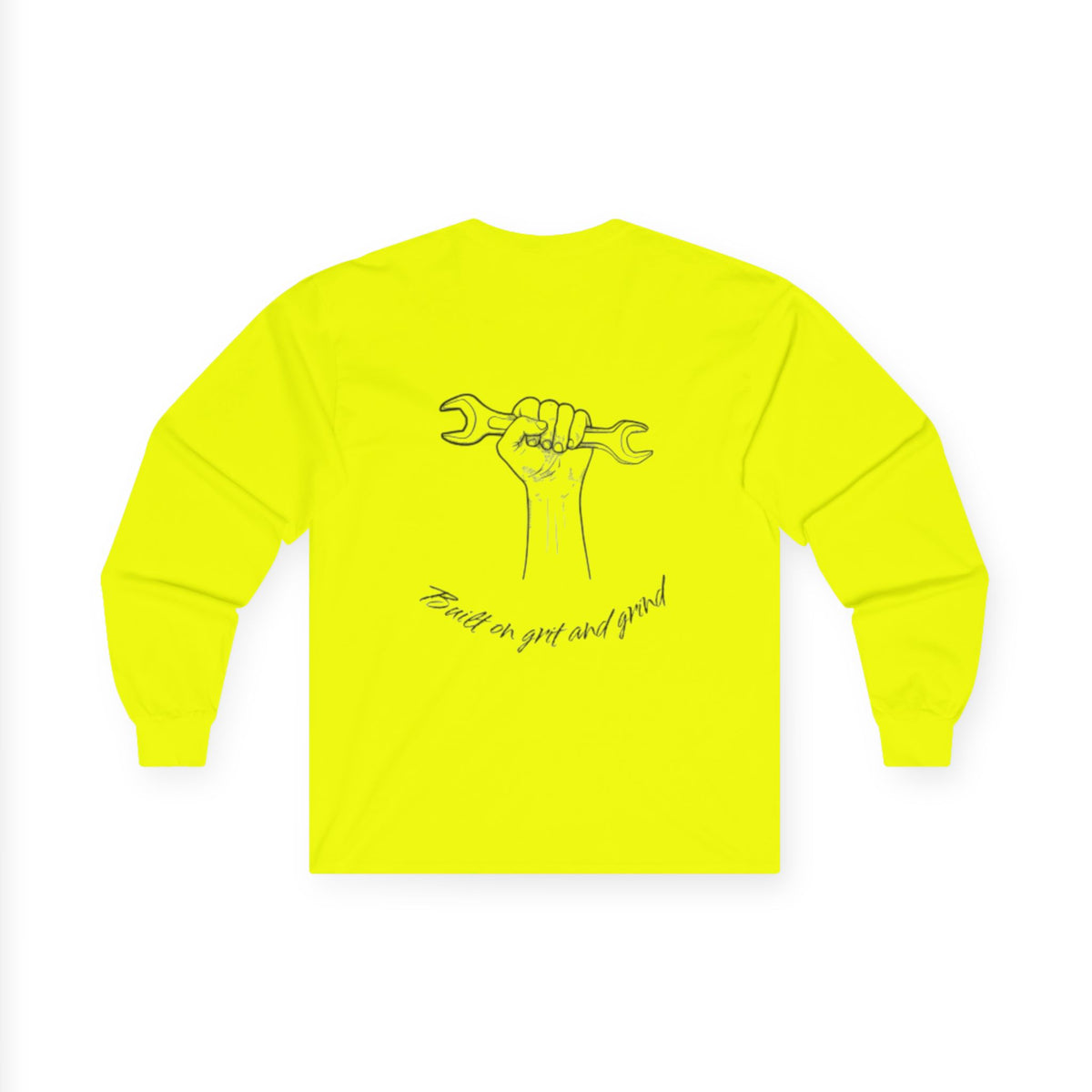 Blue Collar Long Sleeve Tee, Built on Grit and Grind, Unisex Cotton Shirt, Work Ethic Apparel, Industrial Worker Top, Tough and Resilient