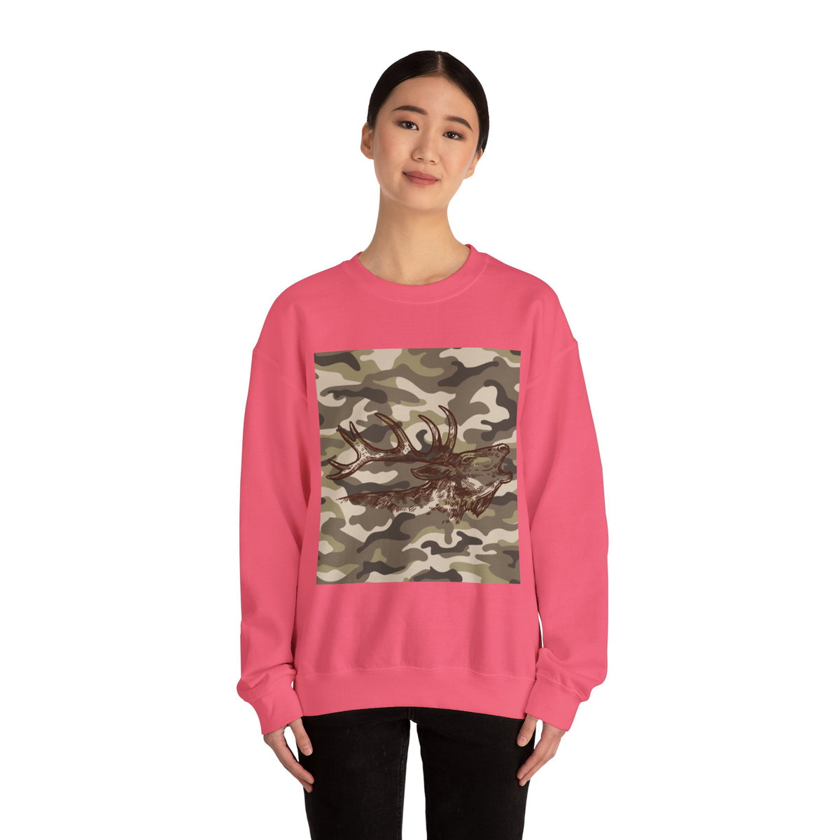 Camo Antler Design Unisex Crewneck Sweatshirt