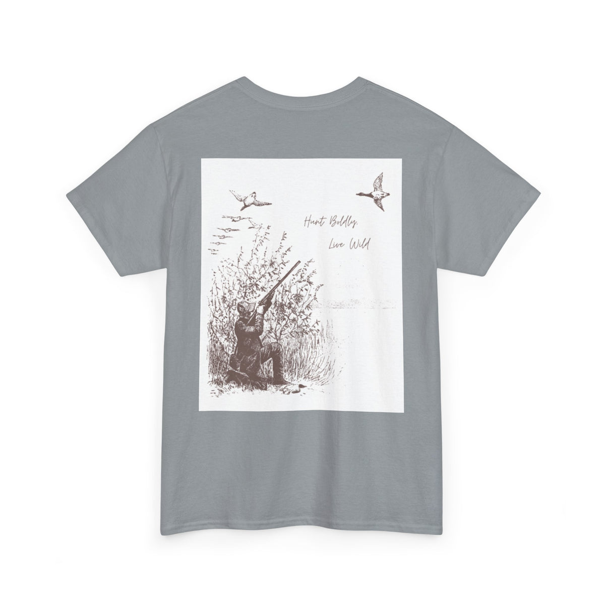 Unisex Heavy Cotton Tee - Vintage Hunting Graphic Tee, Live Wild Design