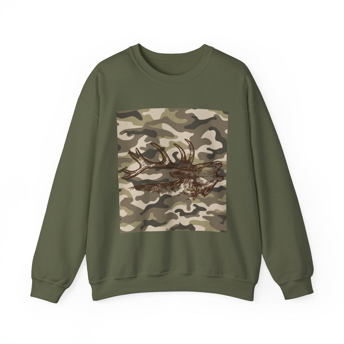 Camo Antler Design Unisex Crewneck Sweatshirt