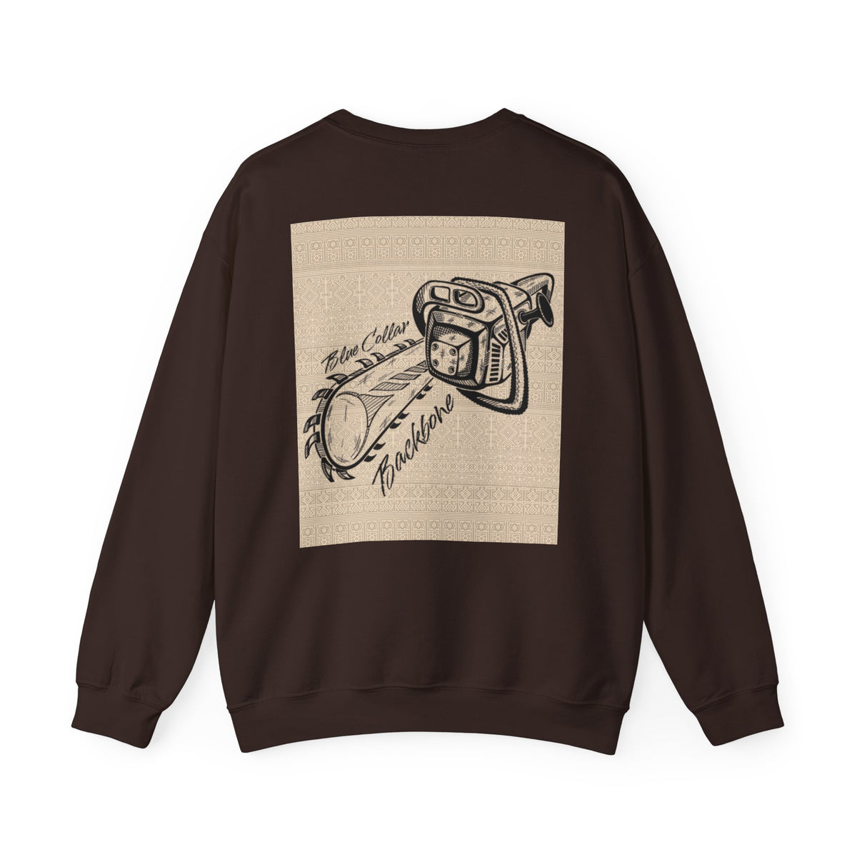 Unisex Sweatshirt Blue Collar Chainsaw Design