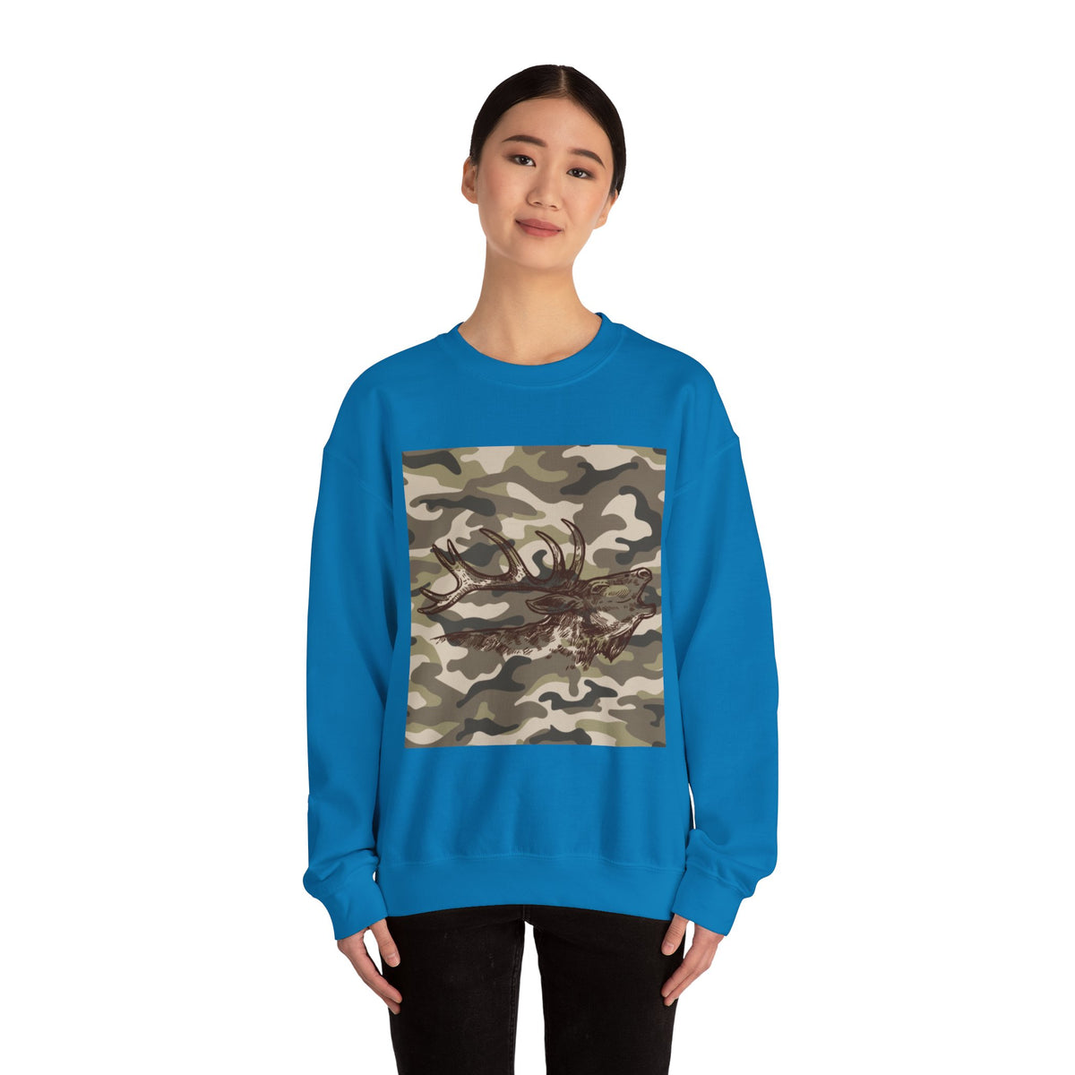 Camo Antler Design Unisex Crewneck Sweatshirt