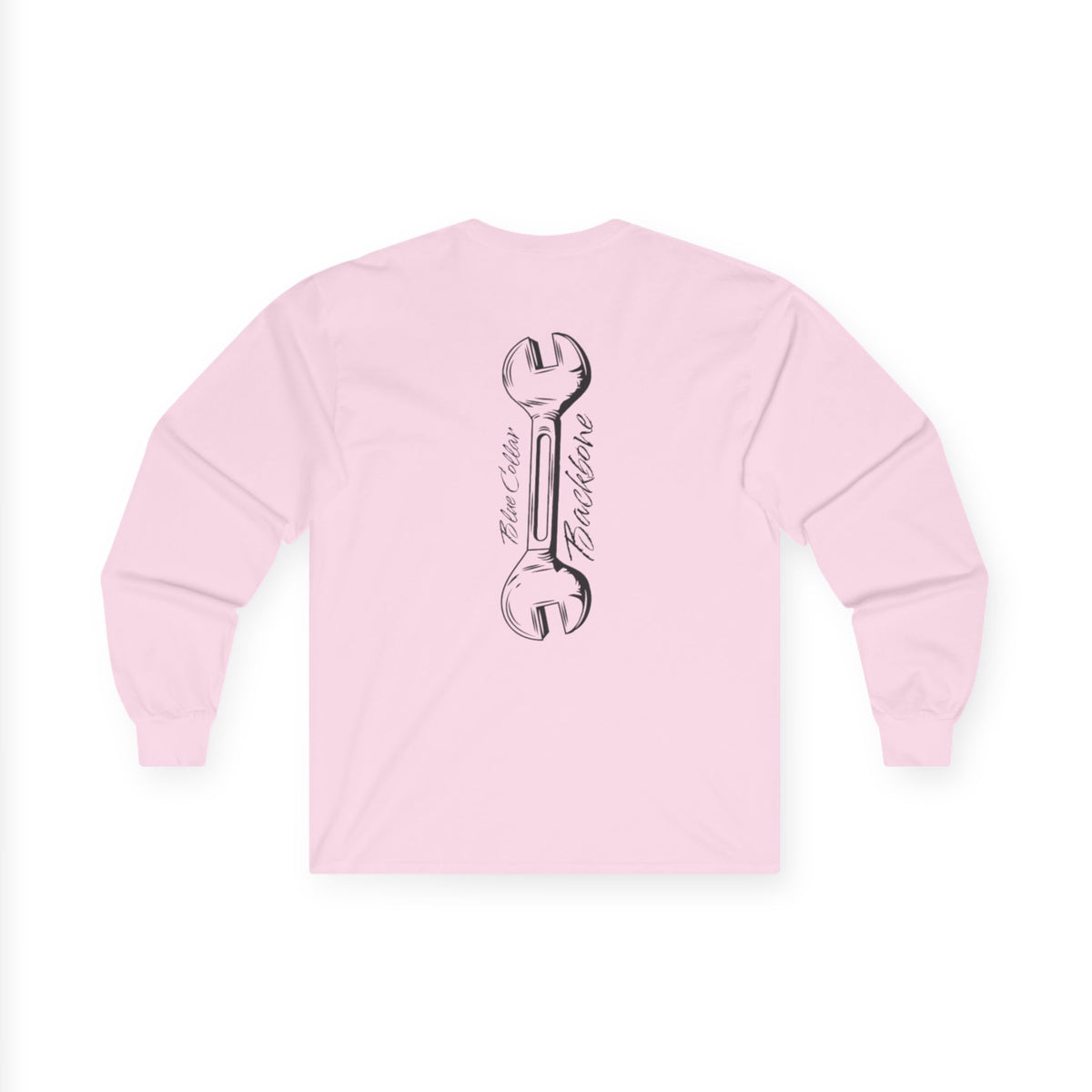 Blue Collar Backbone Long Sleeve Tee, Workwear Graphic Shirt, Men's Women's Casual Top, Comfortable Cotton Clothing, Industrial Style