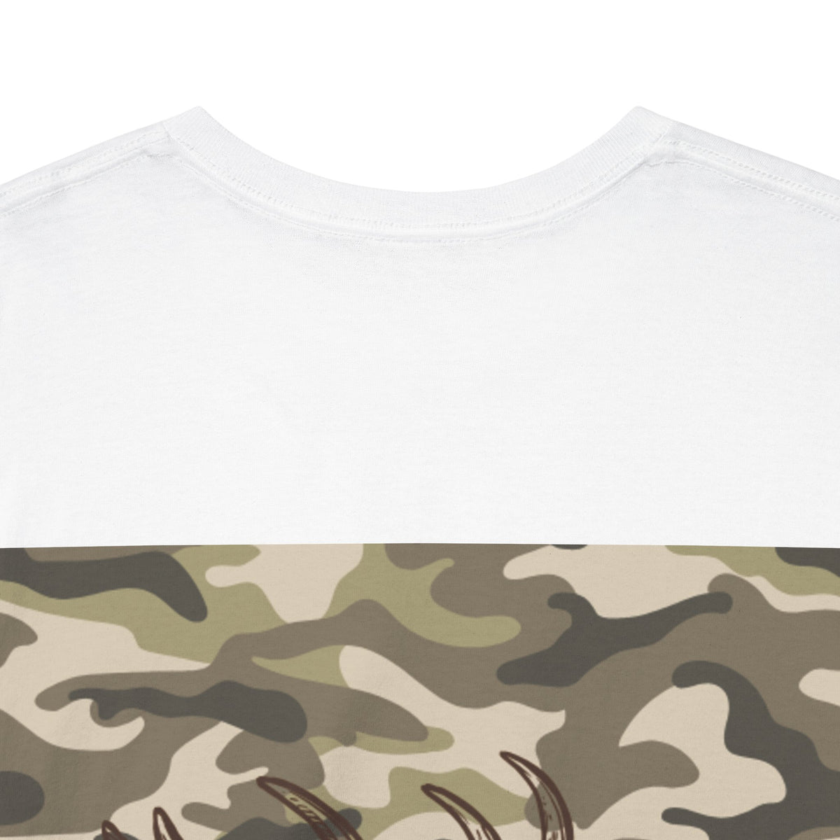 Unisex Heavy Cotton Tee with Camouflage Elk Design