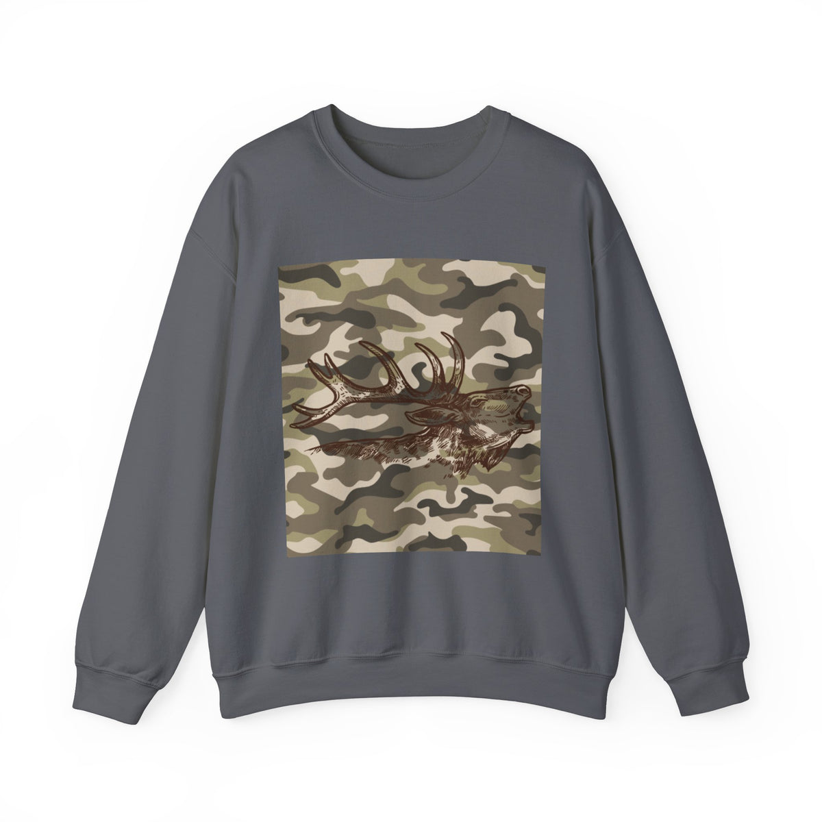Camo Antler Design Unisex Crewneck Sweatshirt