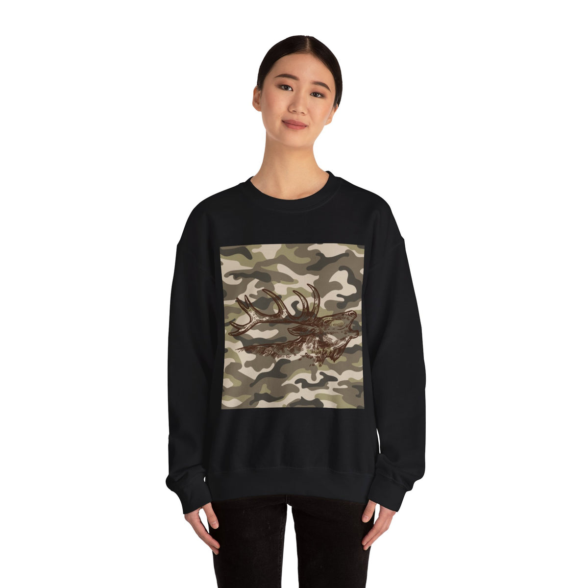 Camo Antler Design Unisex Crewneck Sweatshirt