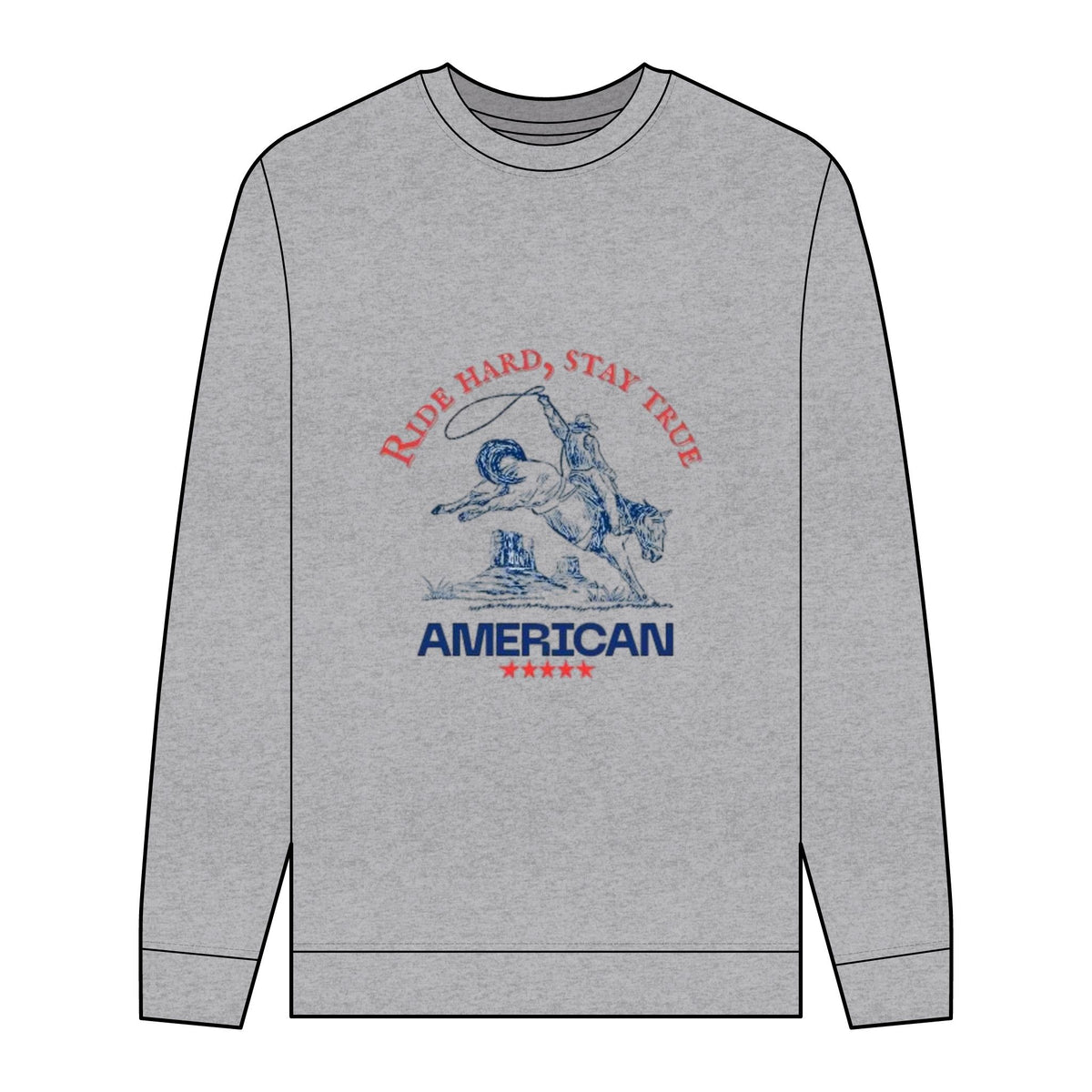 Men's Organic Sweatshirt - 'Ride Hard, Stay True' American Design
