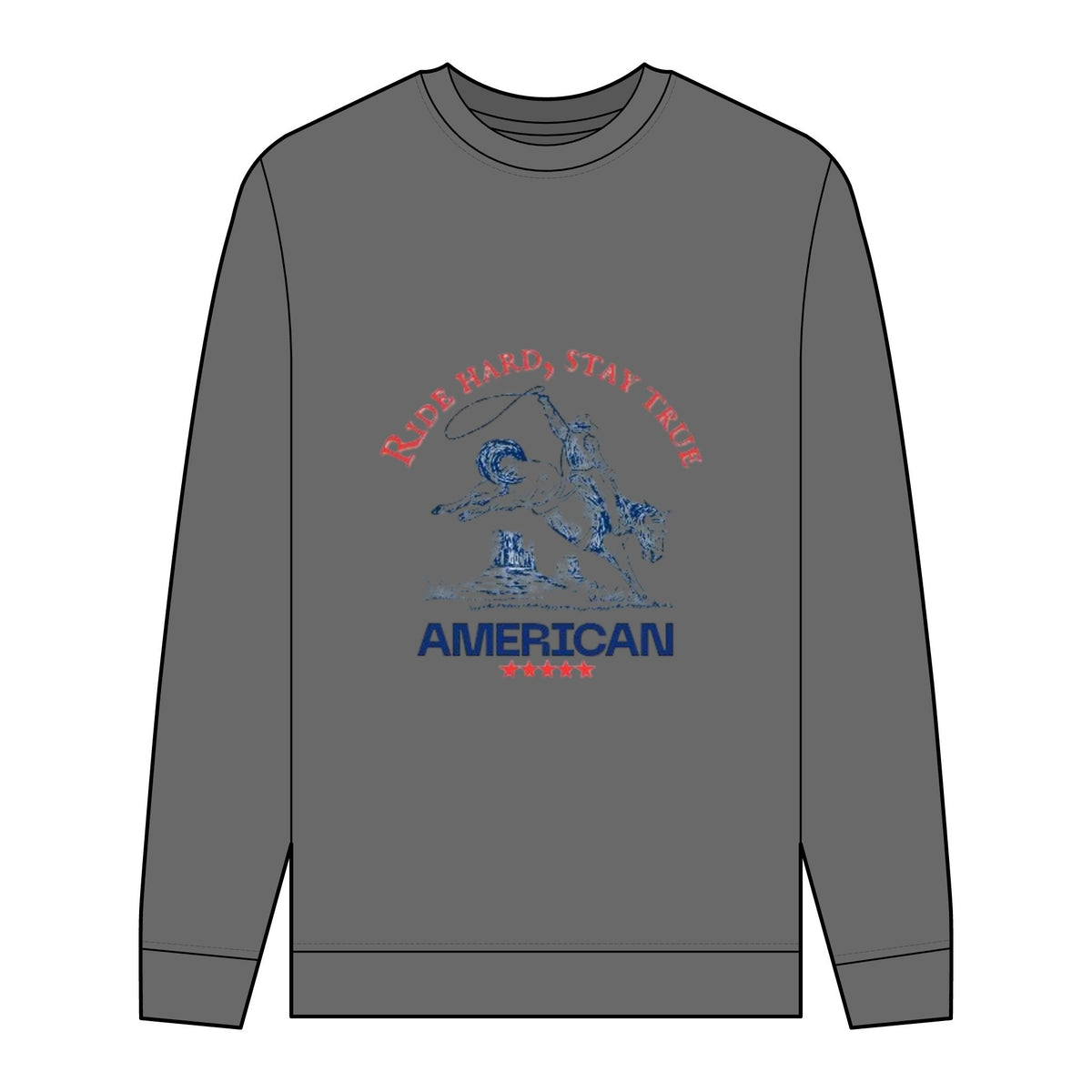 Men's Organic Sweatshirt - 'Ride Hard, Stay True' American Design