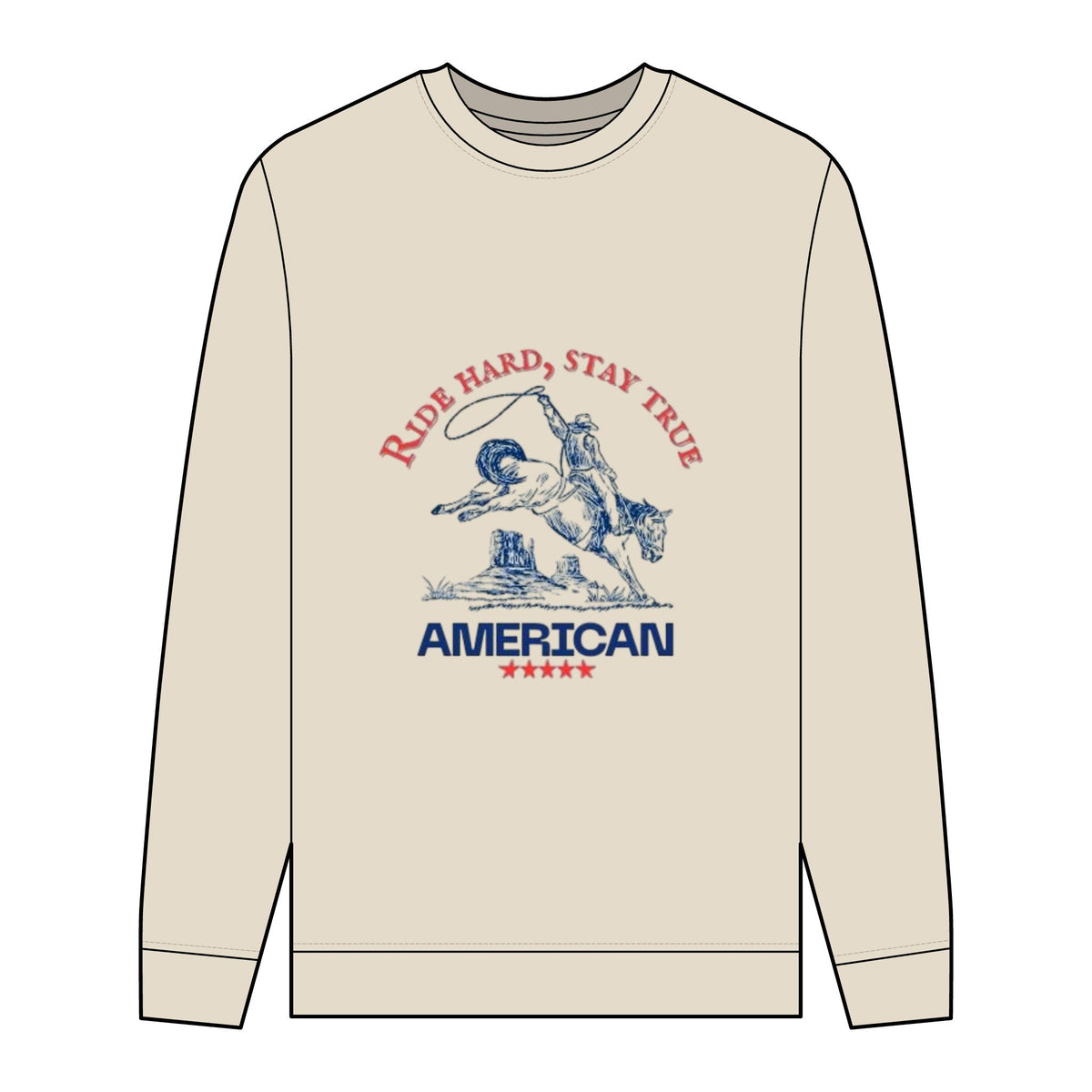 Men's Organic Sweatshirt - 'Ride Hard, Stay True' American Design