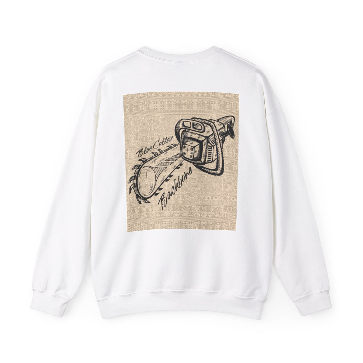 Unisex Sweatshirt Blue Collar Chainsaw Design