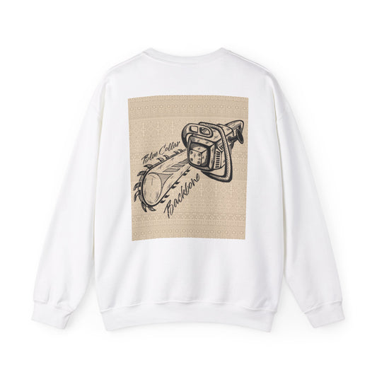 Unisex Sweatshirt Blue Collar Chainsaw Design