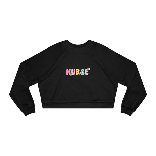 Floral Nurse Cropped Sweatshirt
