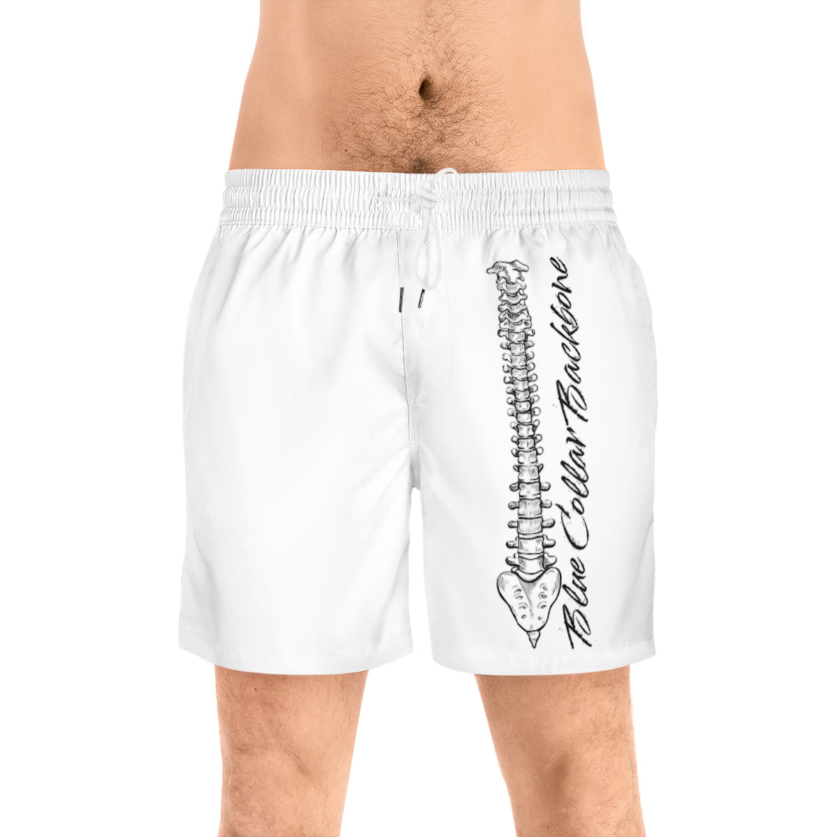 Blue Collar Backbone Men's Mid-Length Swim Shorts (AOP)