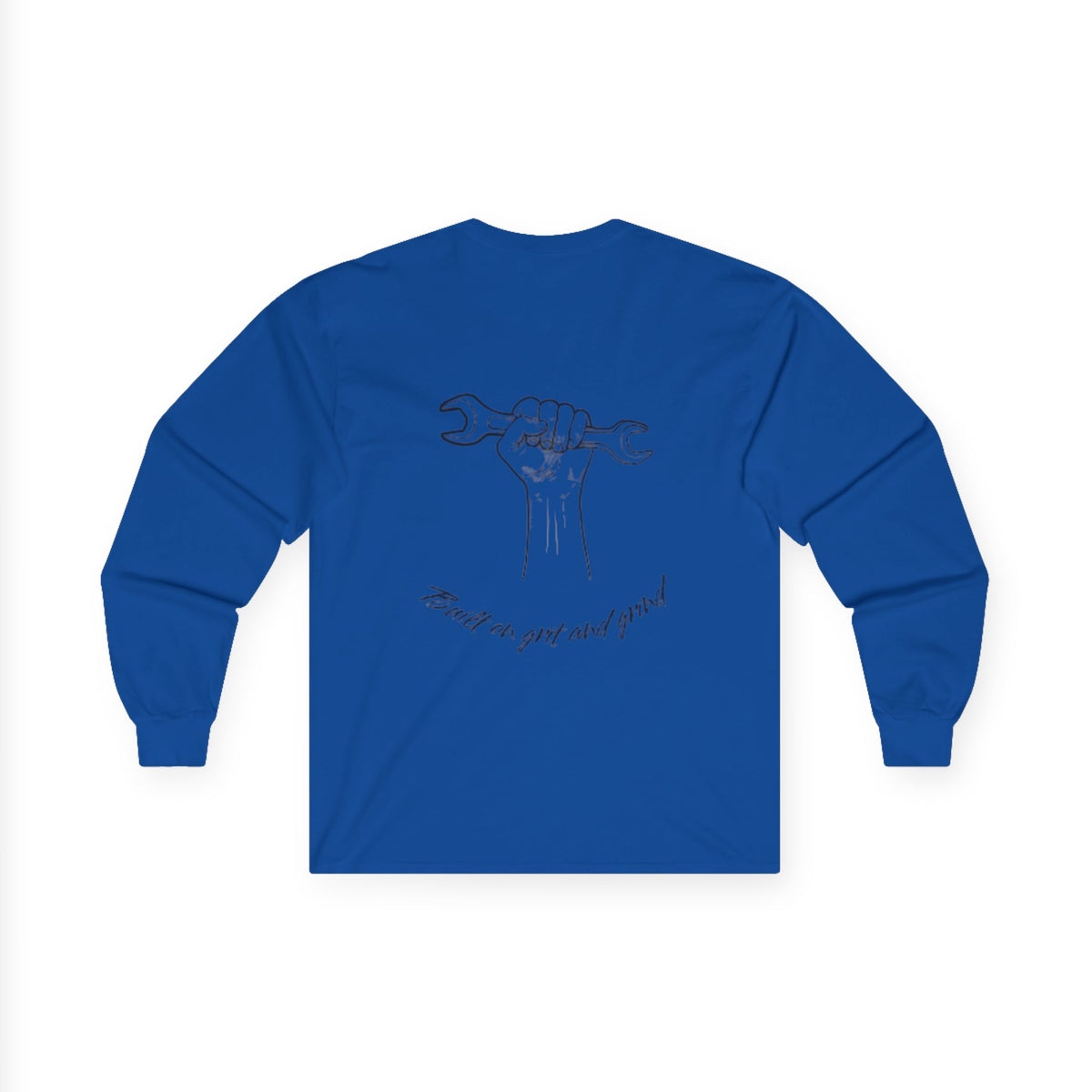 Blue Collar Long Sleeve Tee, Built on Grit and Grind, Unisex Cotton Shirt, Work Ethic Apparel, Industrial Worker Top, Tough and Resilient