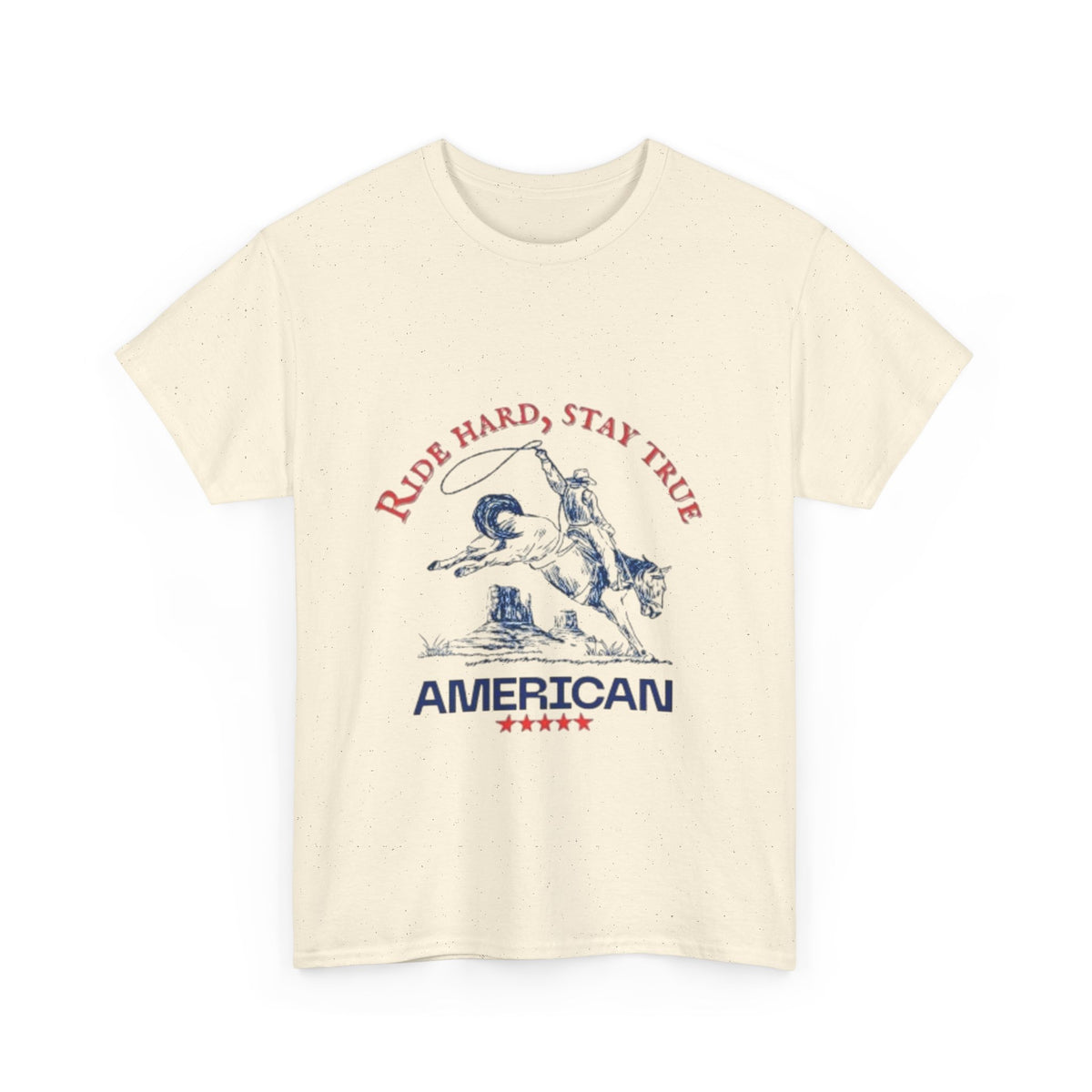 American Spirit Unisex Heavy Cotton Tee | Ride Hard Stay True, Cowboy Tee, Western Apparel, Cowboy Gift, Rugged Style Tee