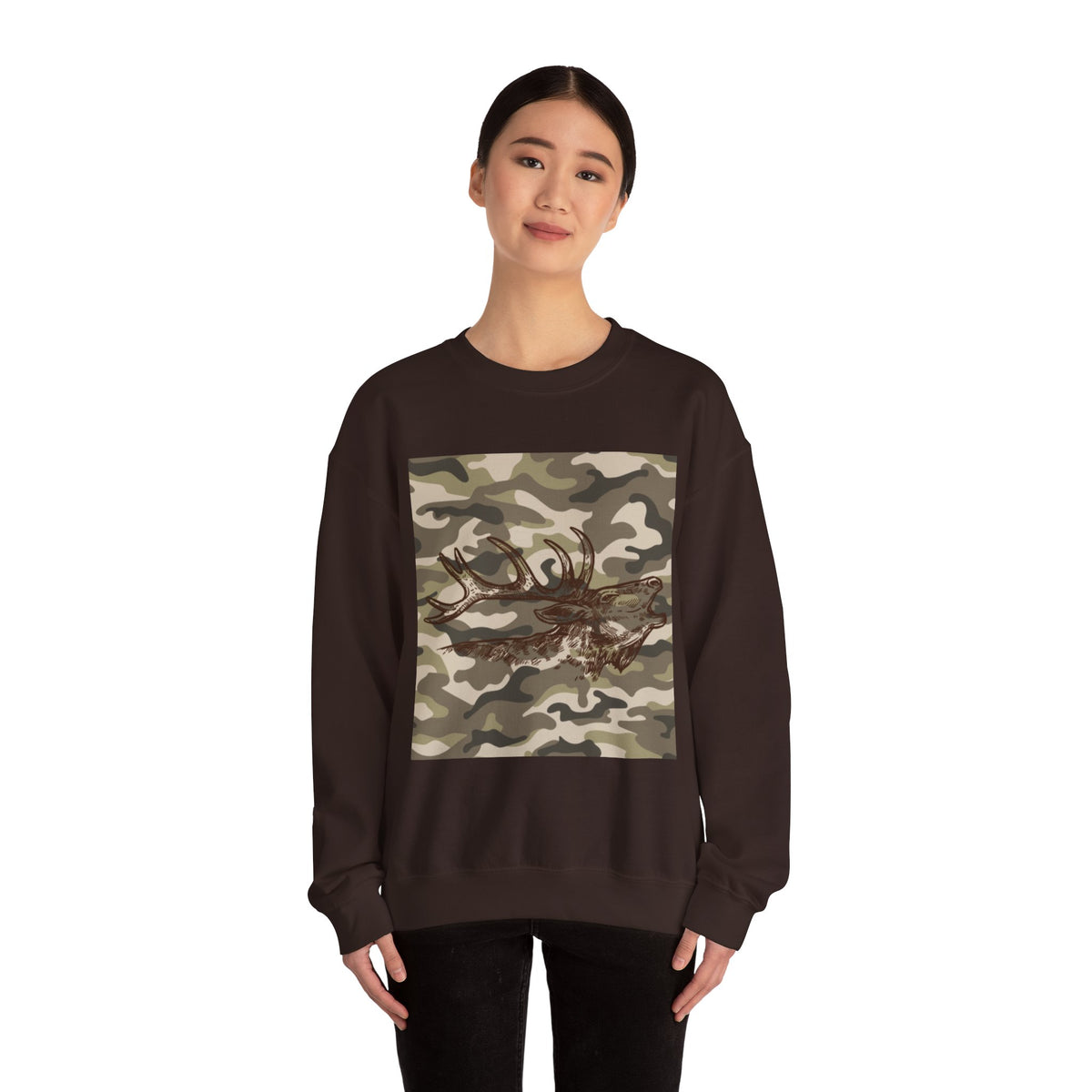 Camo Antler Design Unisex Crewneck Sweatshirt