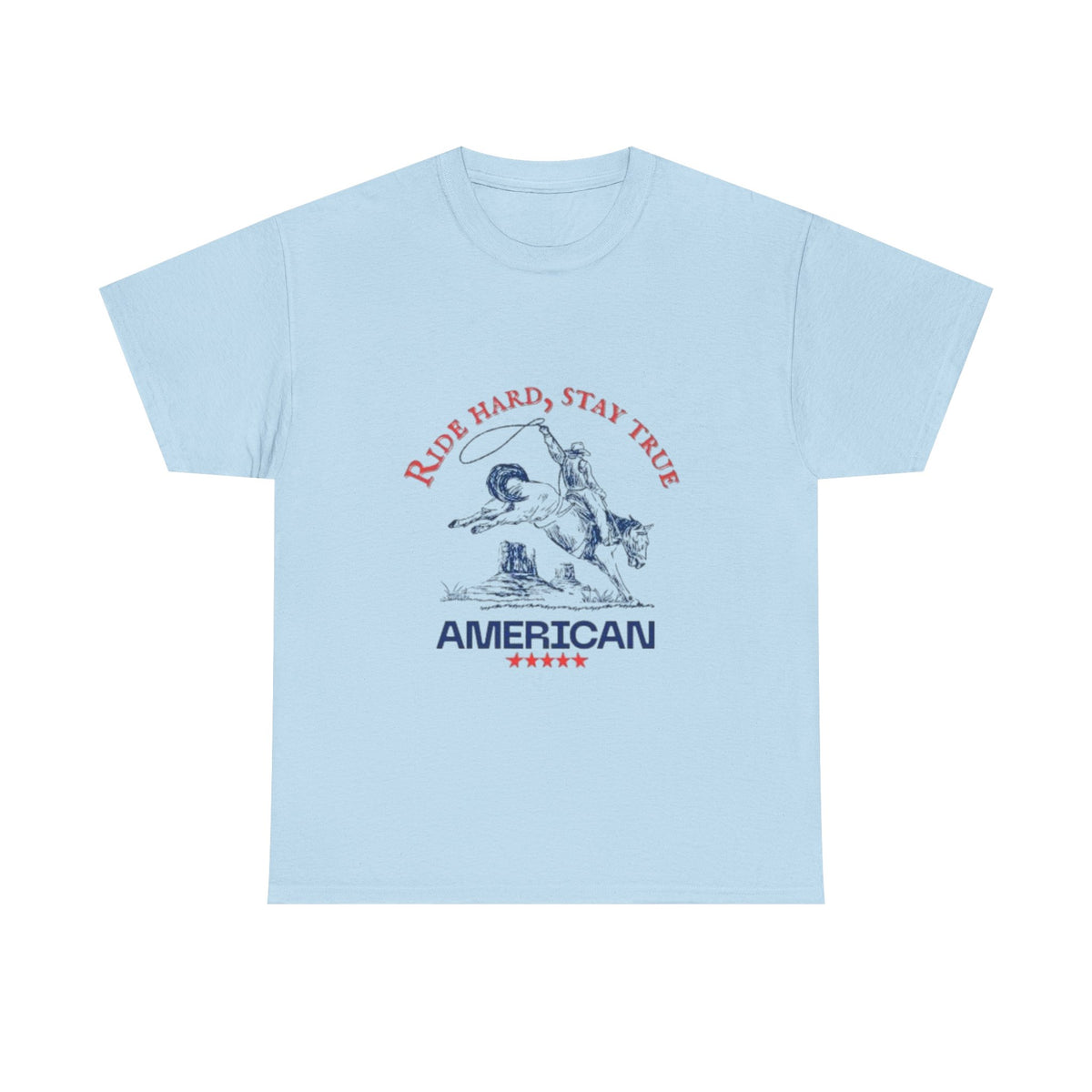 American Spirit Unisex Heavy Cotton Tee | Ride Hard Stay True, Cowboy Tee, Western Apparel, Cowboy Gift, Rugged Style Tee