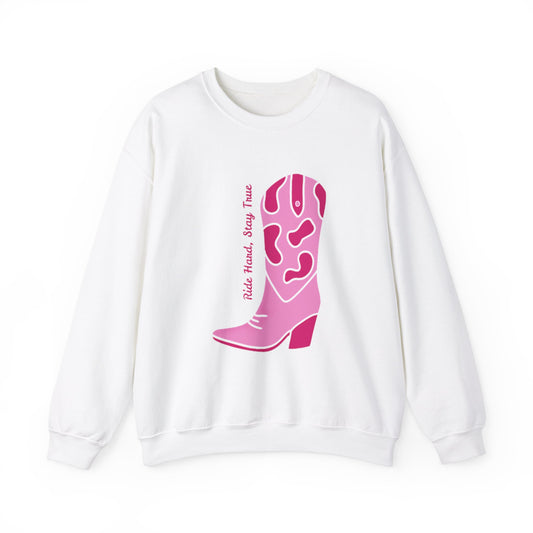 Ride Hard, Stay True pink | Unisex Heavy Blend™ Crewneck Sweatshirt