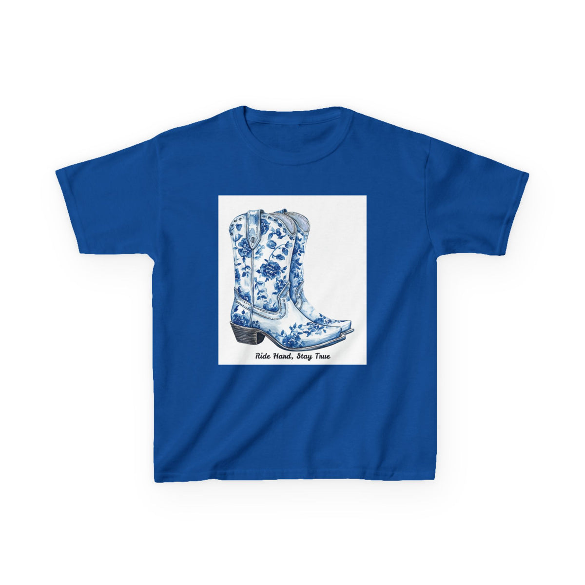 Kids Tees - Ride Hard, Stay True Cowboy Boots Graphic T-Shirt